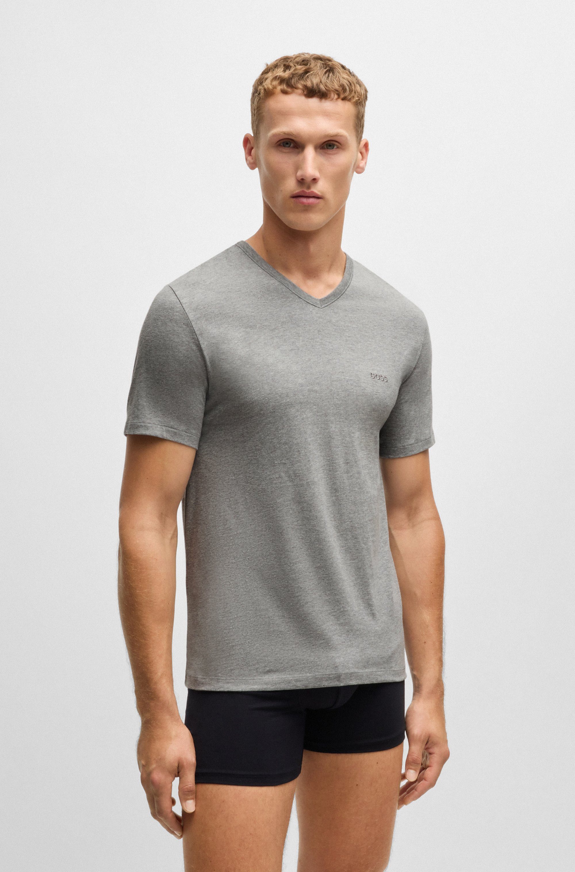 BOSS Shirt met V-hals T-shirt VN 3P Co (set)