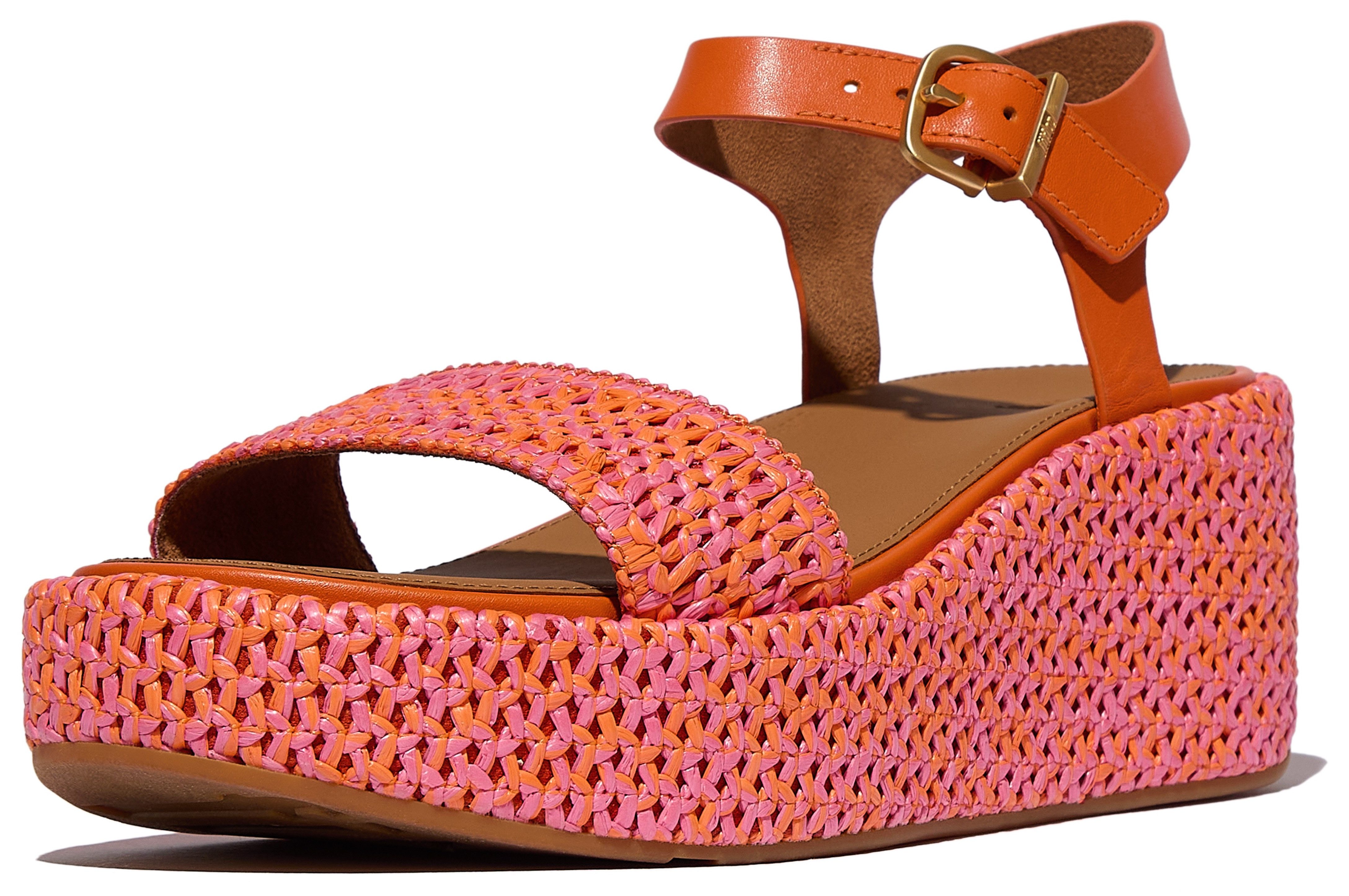 Fitflop Sleehaksandaaltjes PLATFFORMS WOVEN WEDGE , plateau sandaal, zomerschoen in verfijnde uitstraling