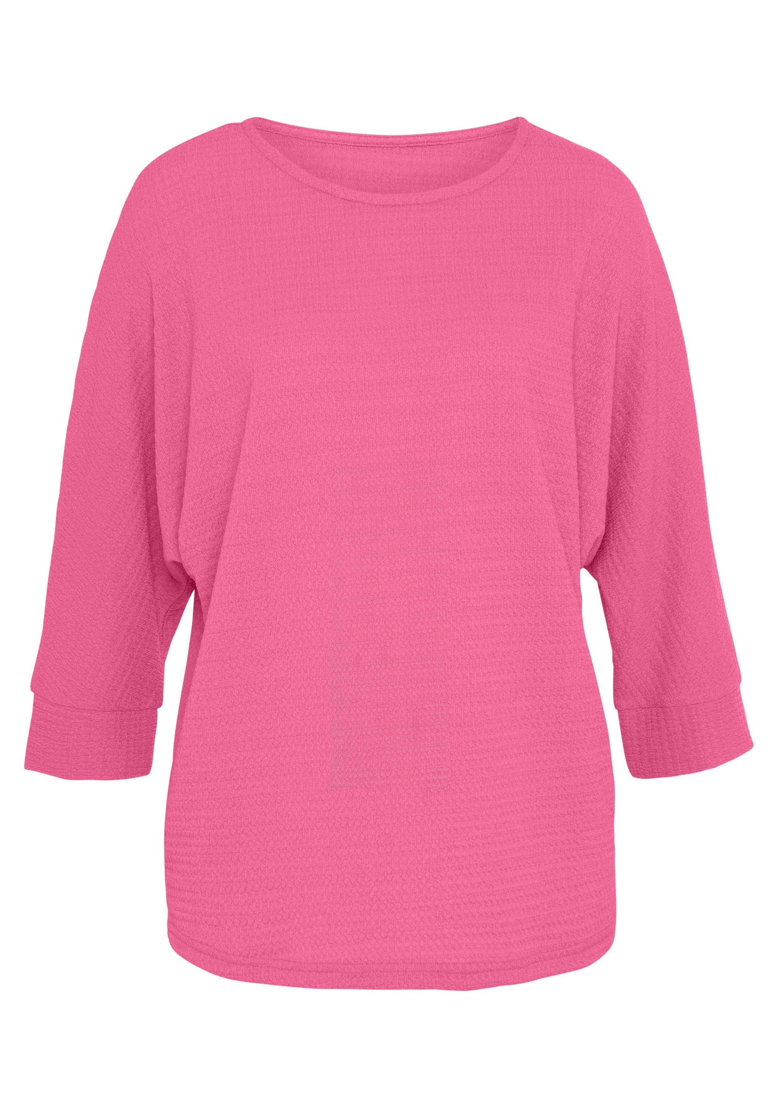 Vivance Shirt met 3/4-mouwen Van kreukvrije crêpe-kwaliteit gemaakt van strijkvrije crêpe stof