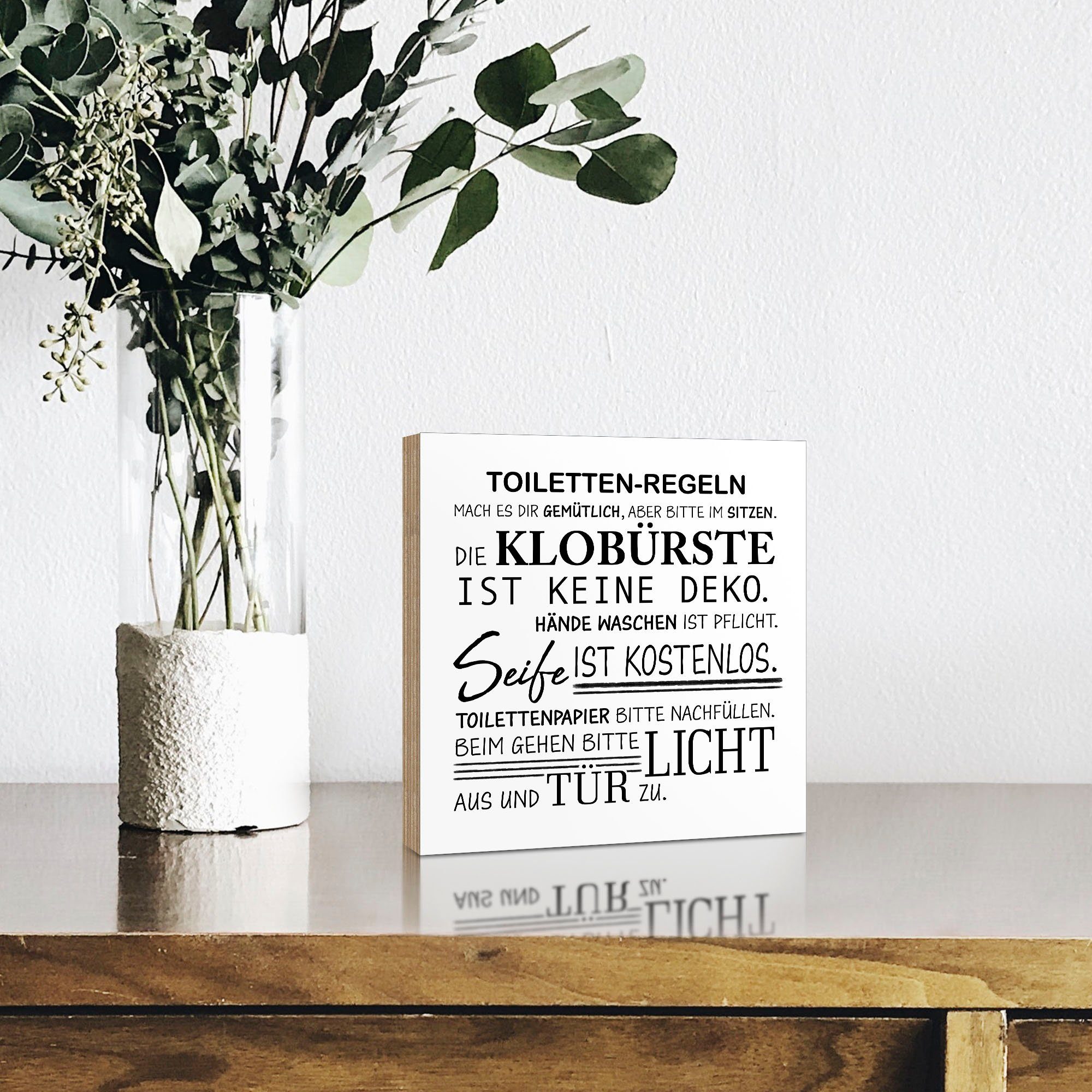 Artland Artprint op hout Toiletregels