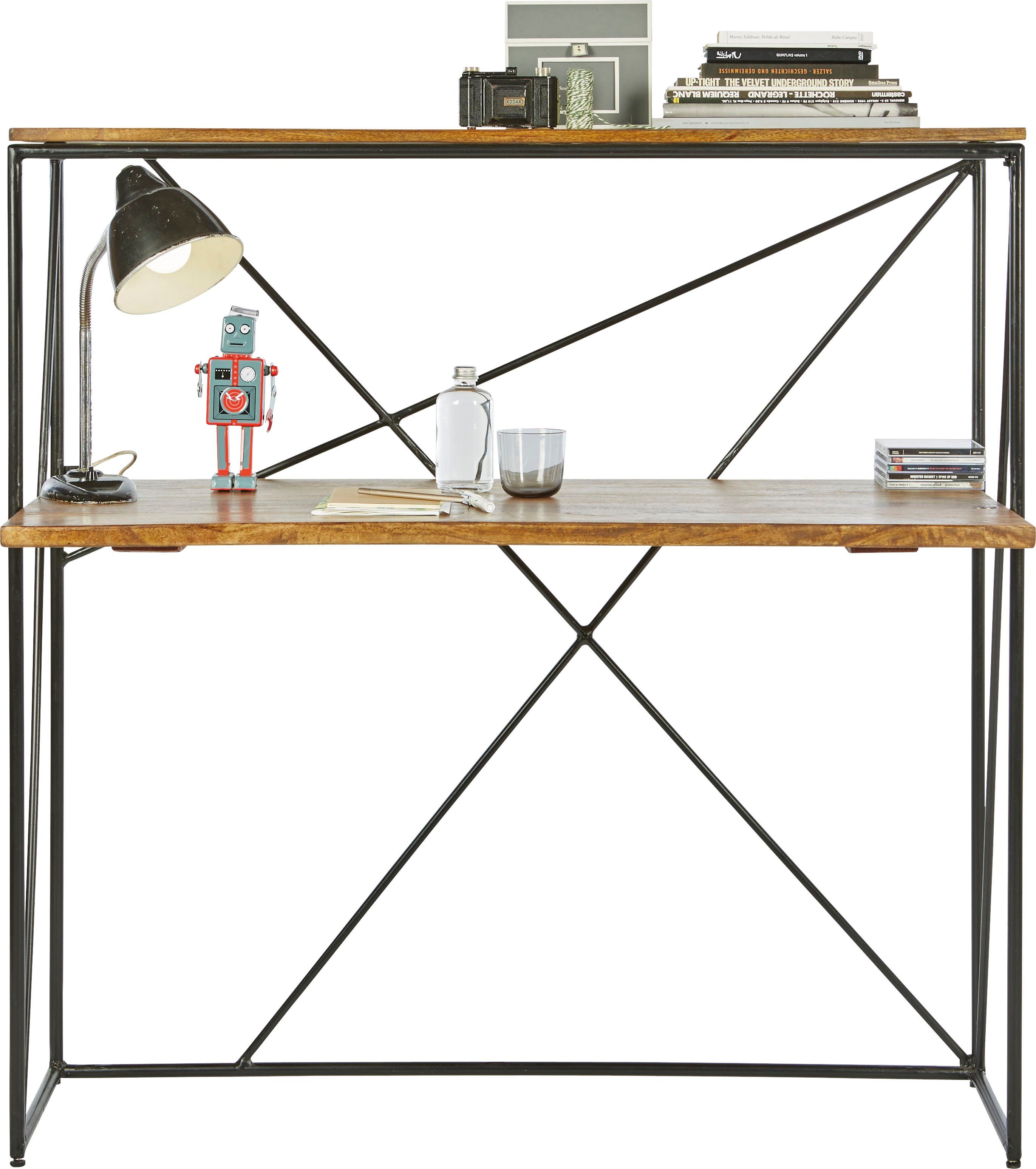 TOM TAILOR HOME Secretaire T-NEST SHELF OFFICE LOW middelhoog, open bureaurek, van mangohout en metaal