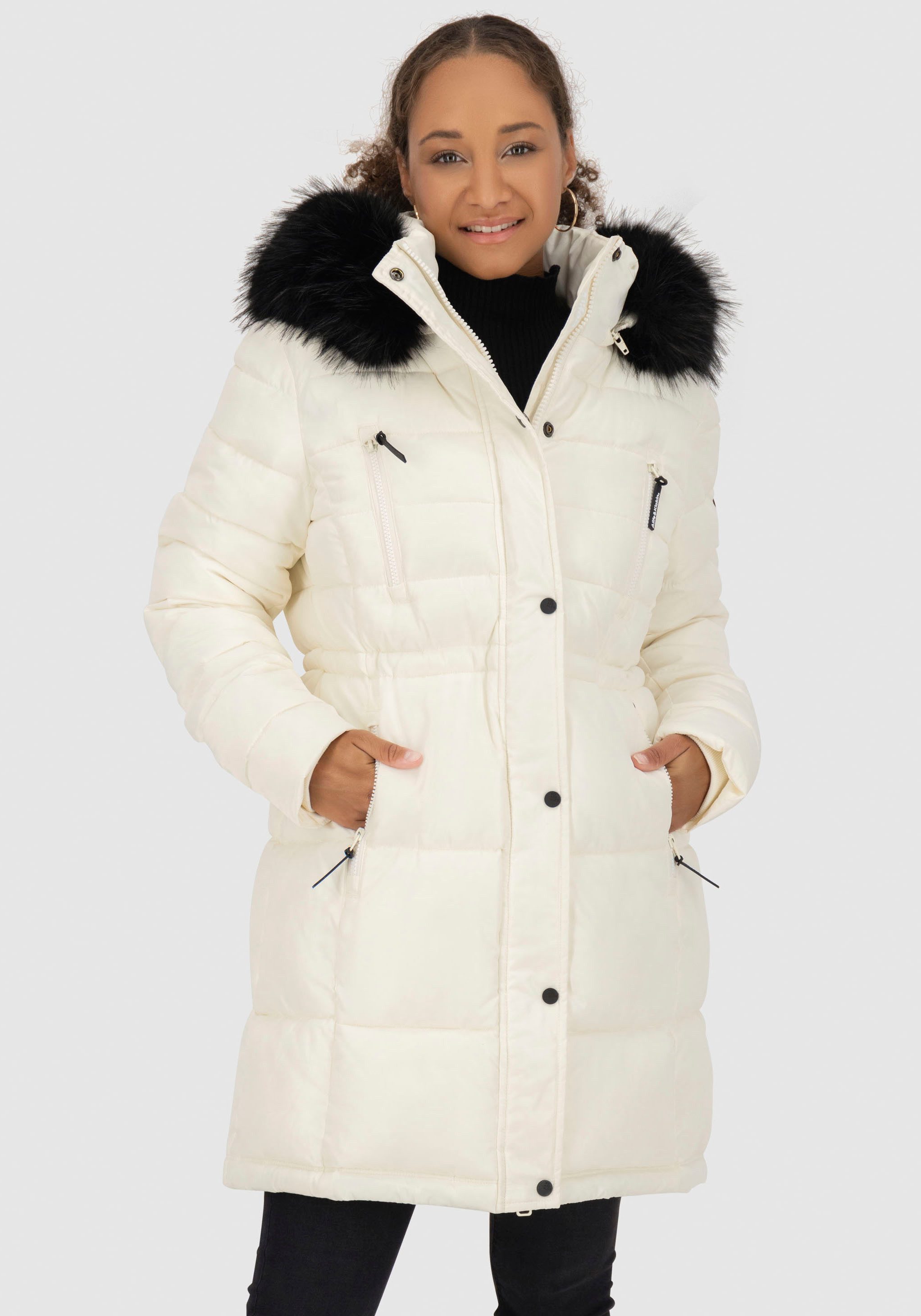 Alife & Kickin Gewatteerde jas MoonwalcAK A winterse korte jas met afneembare nepbont