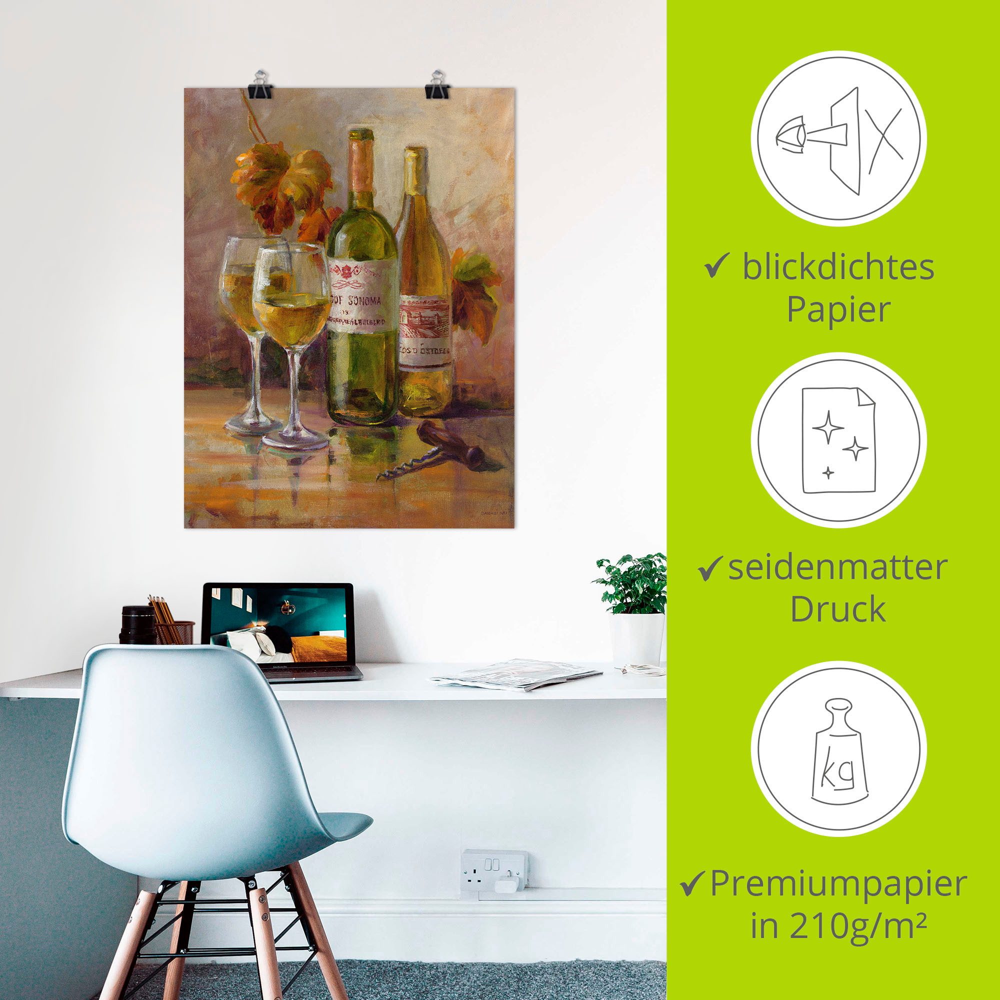 Artland Artprint Open wijn II als artprint op linnen, poster in verschillende formaten maten