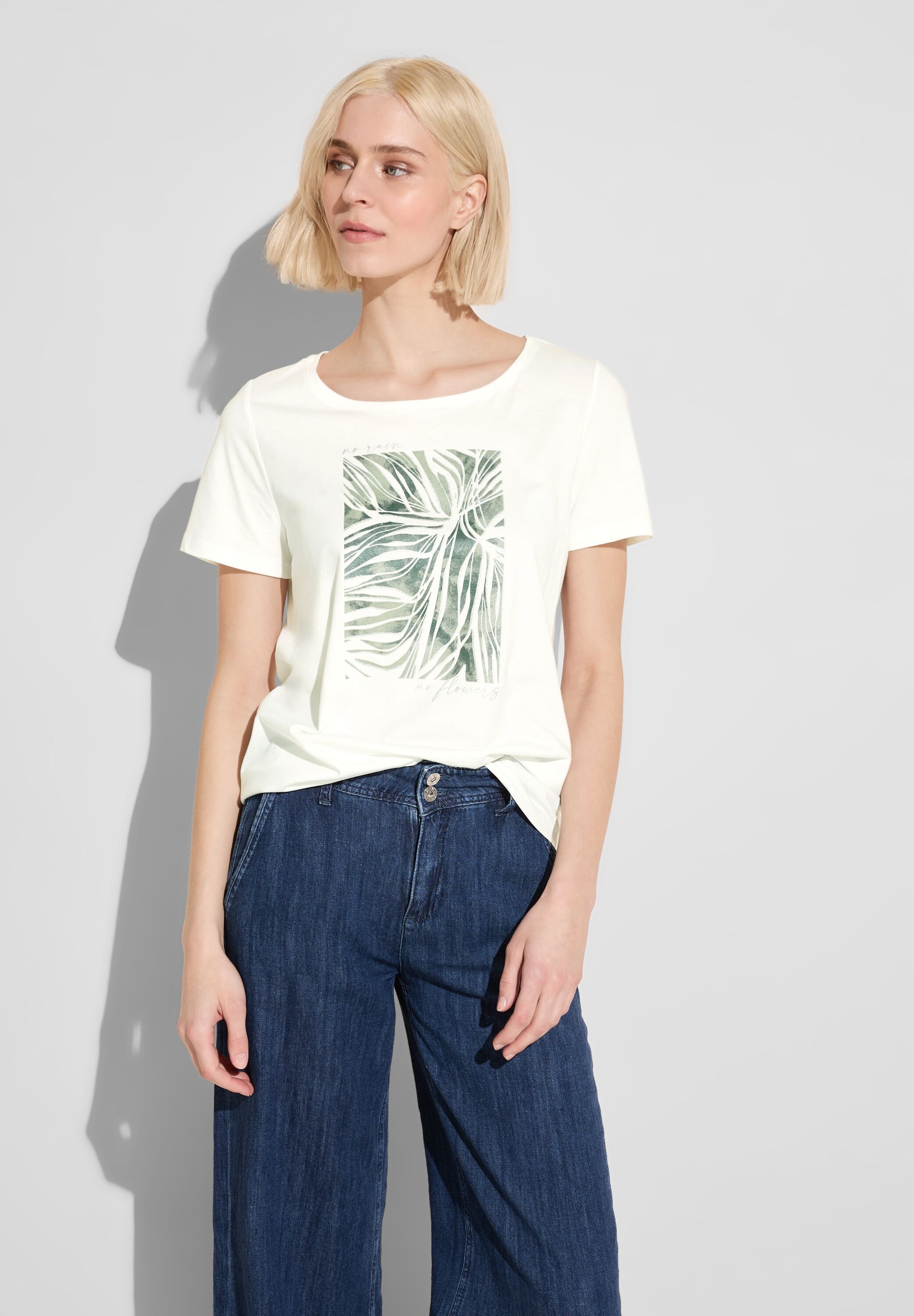 STREET ONE Shirt met ronde hals met glanzende print