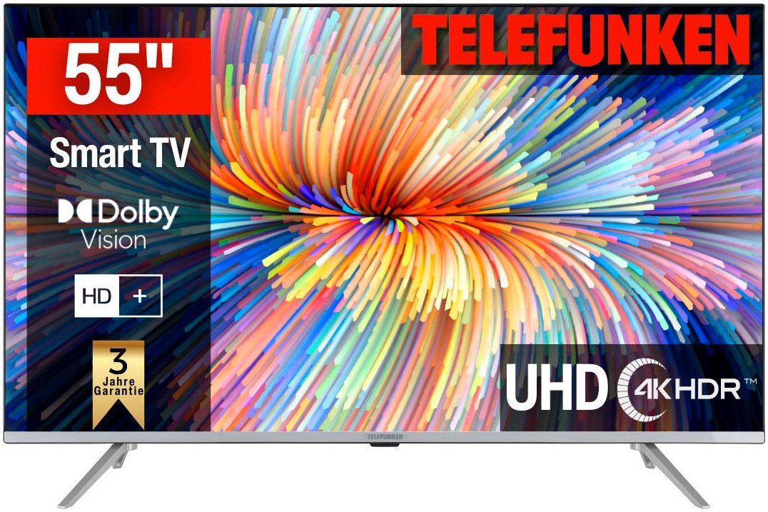 Telefunken Led-TV D55V850M5CWHI, 138 cm / 55", 4K Ultra HD, Smart TV