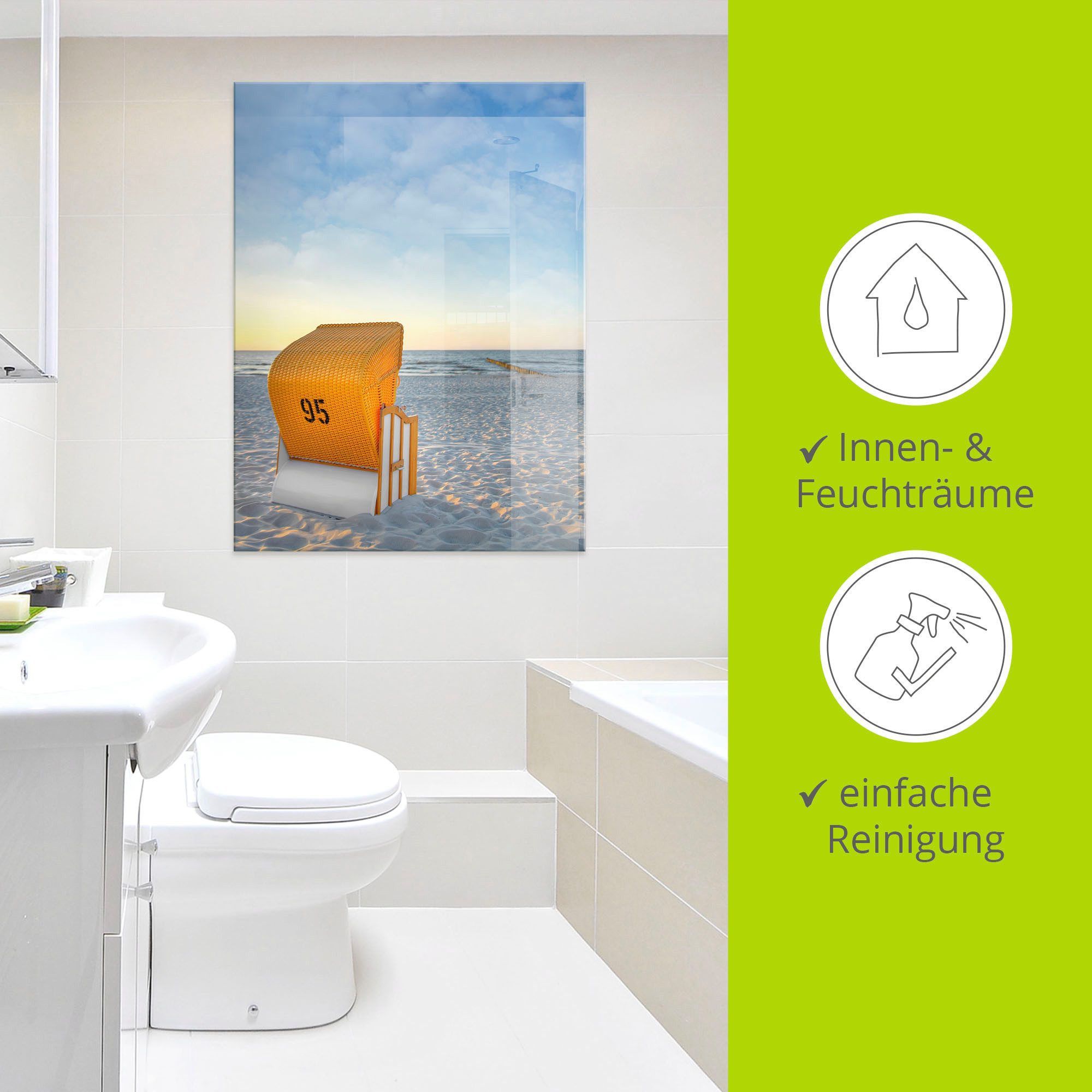 Artland Print op glas Ostsee7 - strandstoel in verschillende maten