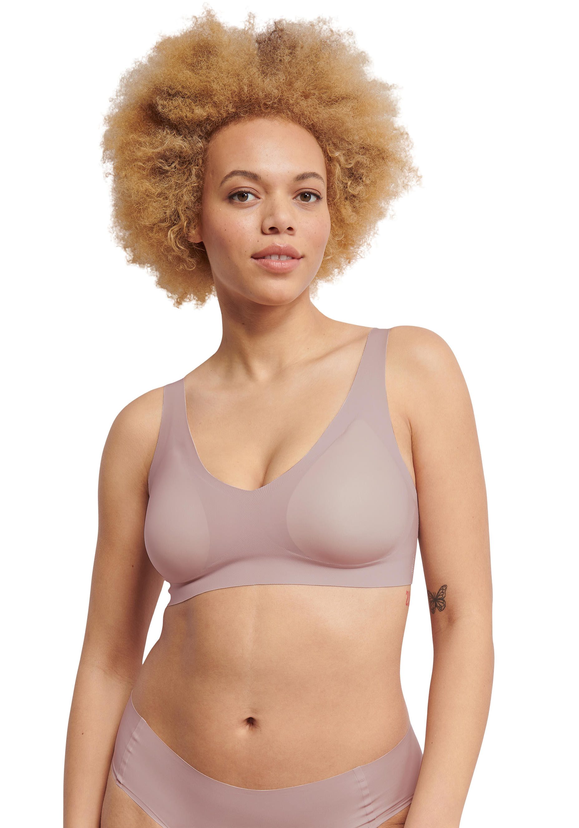 Sloggi Bustier NEU: ZERO Feel 2.0 Bralette dames bustiertops maat M roze