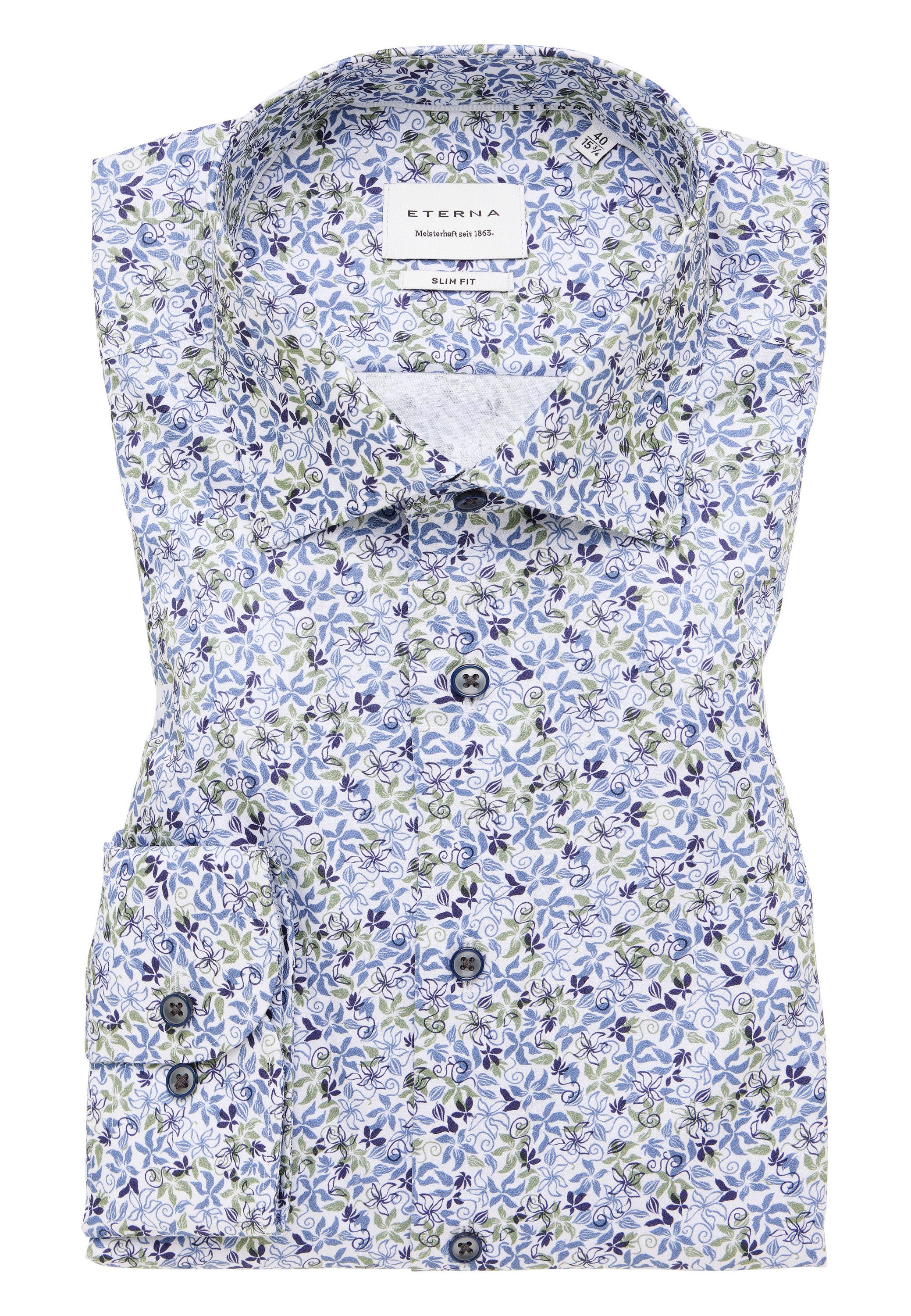 Eterna Overhemd met lange mouwen Slim fit NON IRON (strijkvrij)