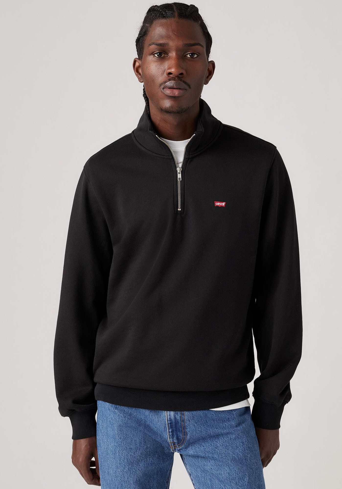 Levi's Sweatshirt ORIGINAL HM 1/4 ZIP heren sweaters maat L zwart