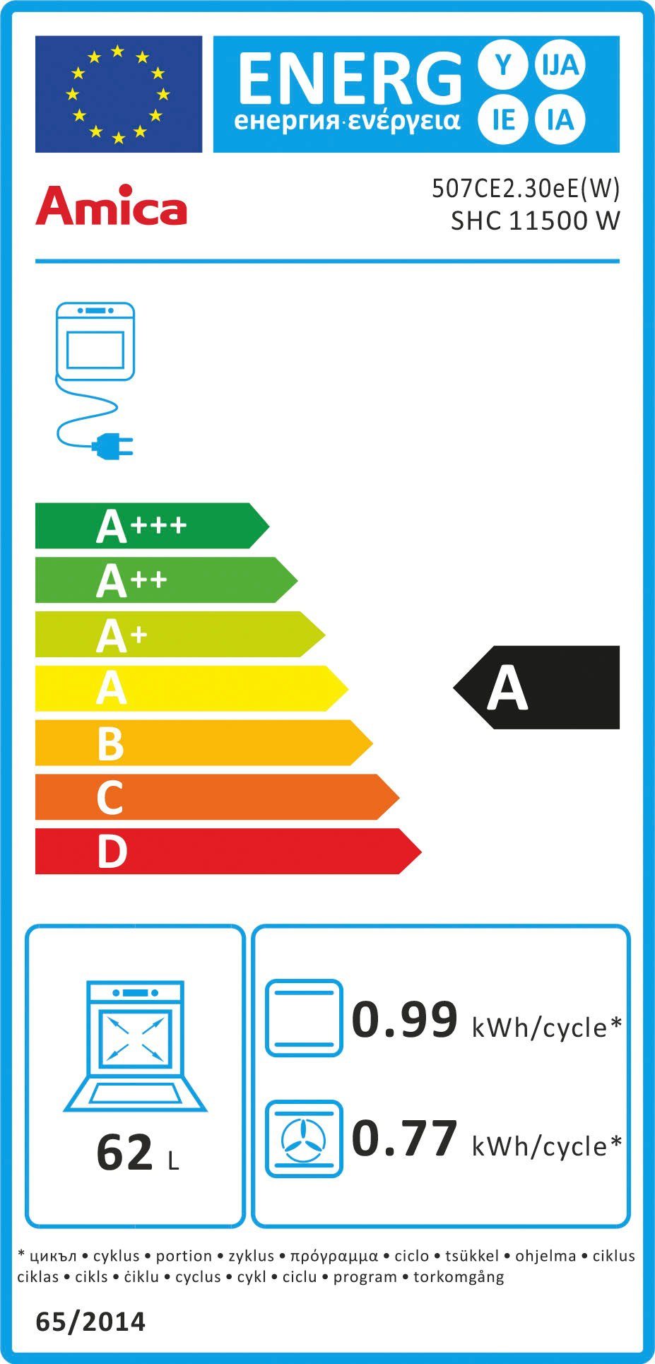 Amica Vrijstaand elektrisch fornuis SHC 11500 W