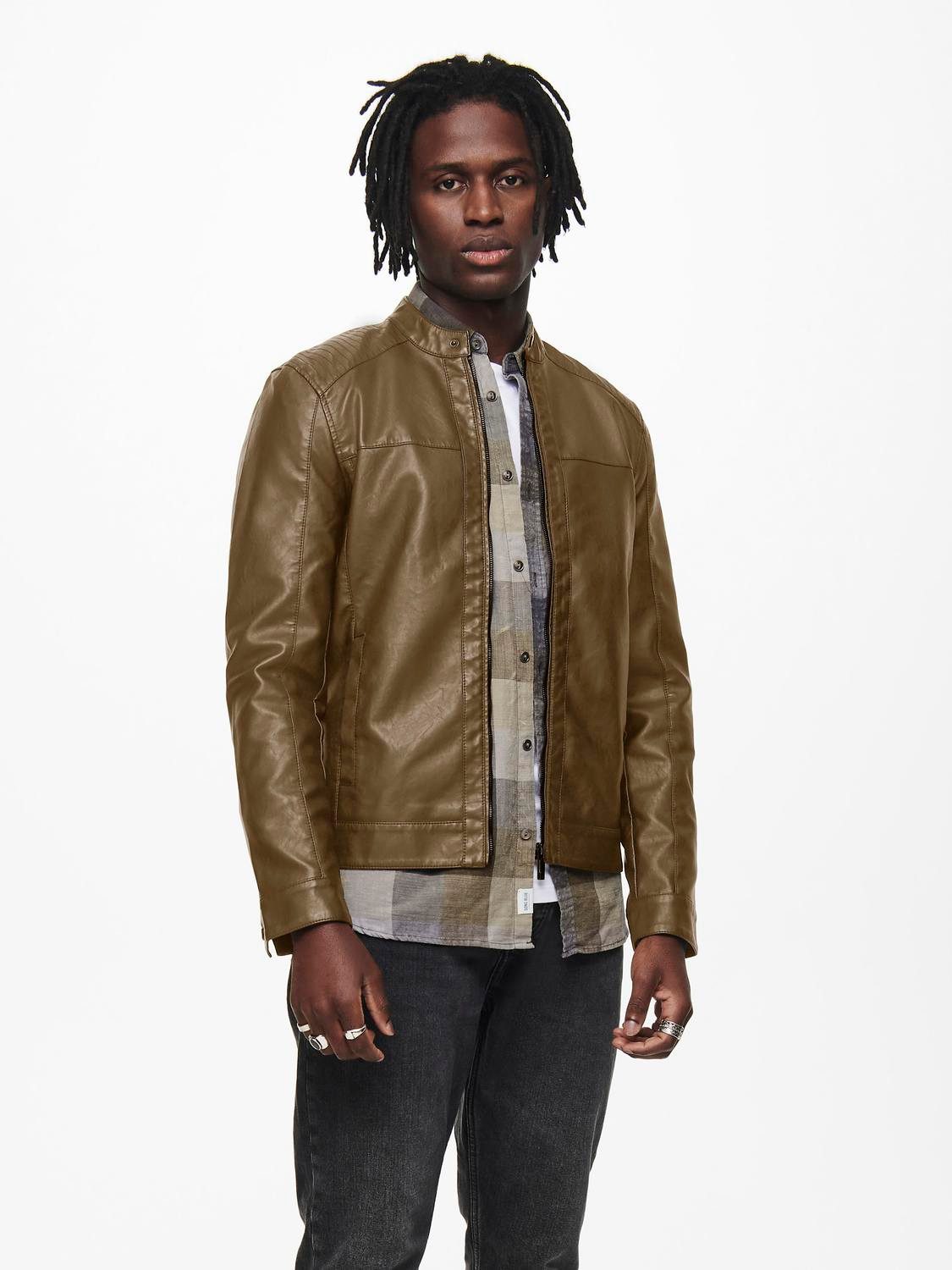 ONLY & SONS Bikerjack MIKE PU RACER JACKET