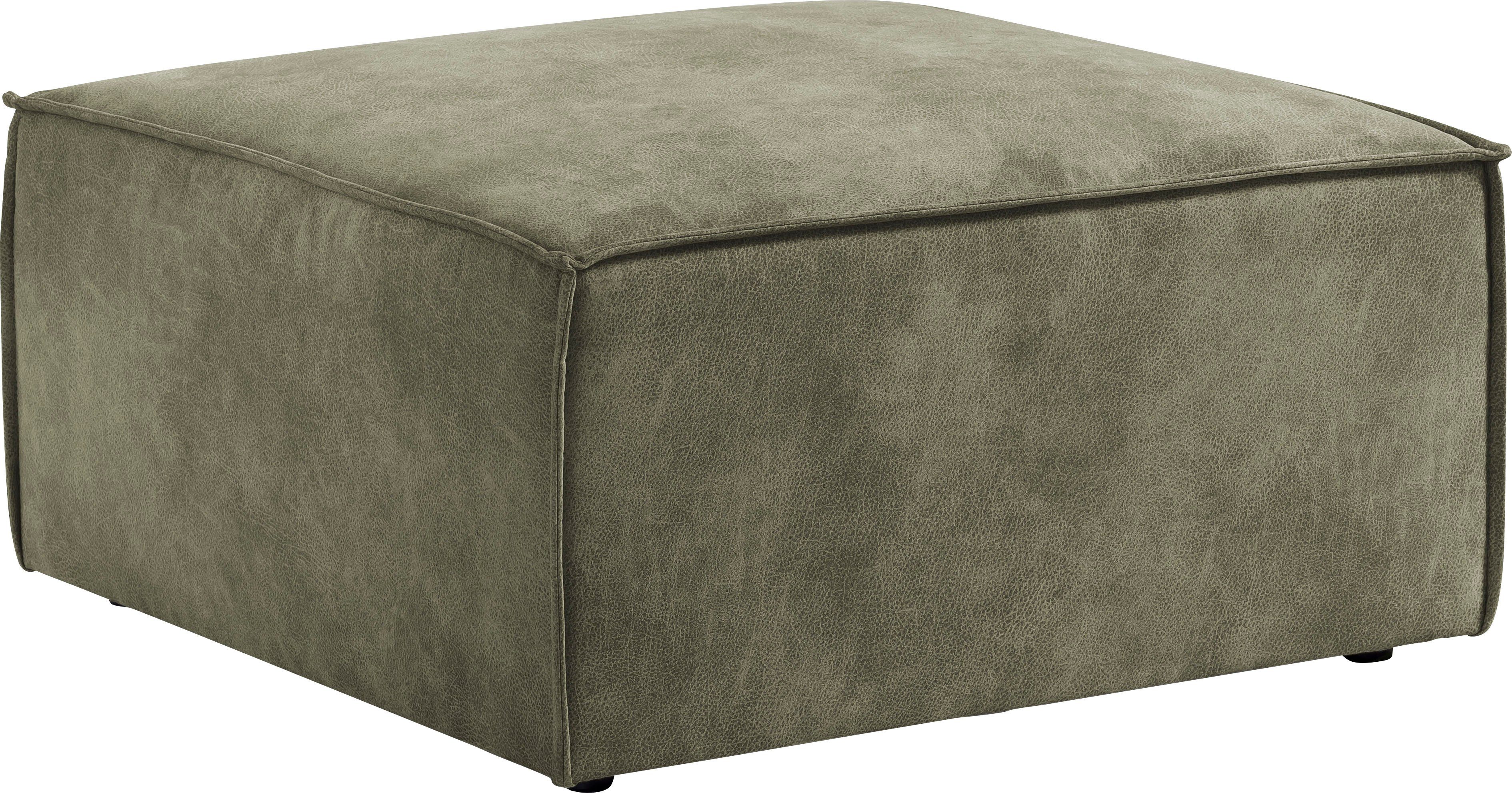 Home affaire Hocker Sherwood Vierkante poef/voetenbank, ideale als aanvulling op de "SHERWOOD" love seat