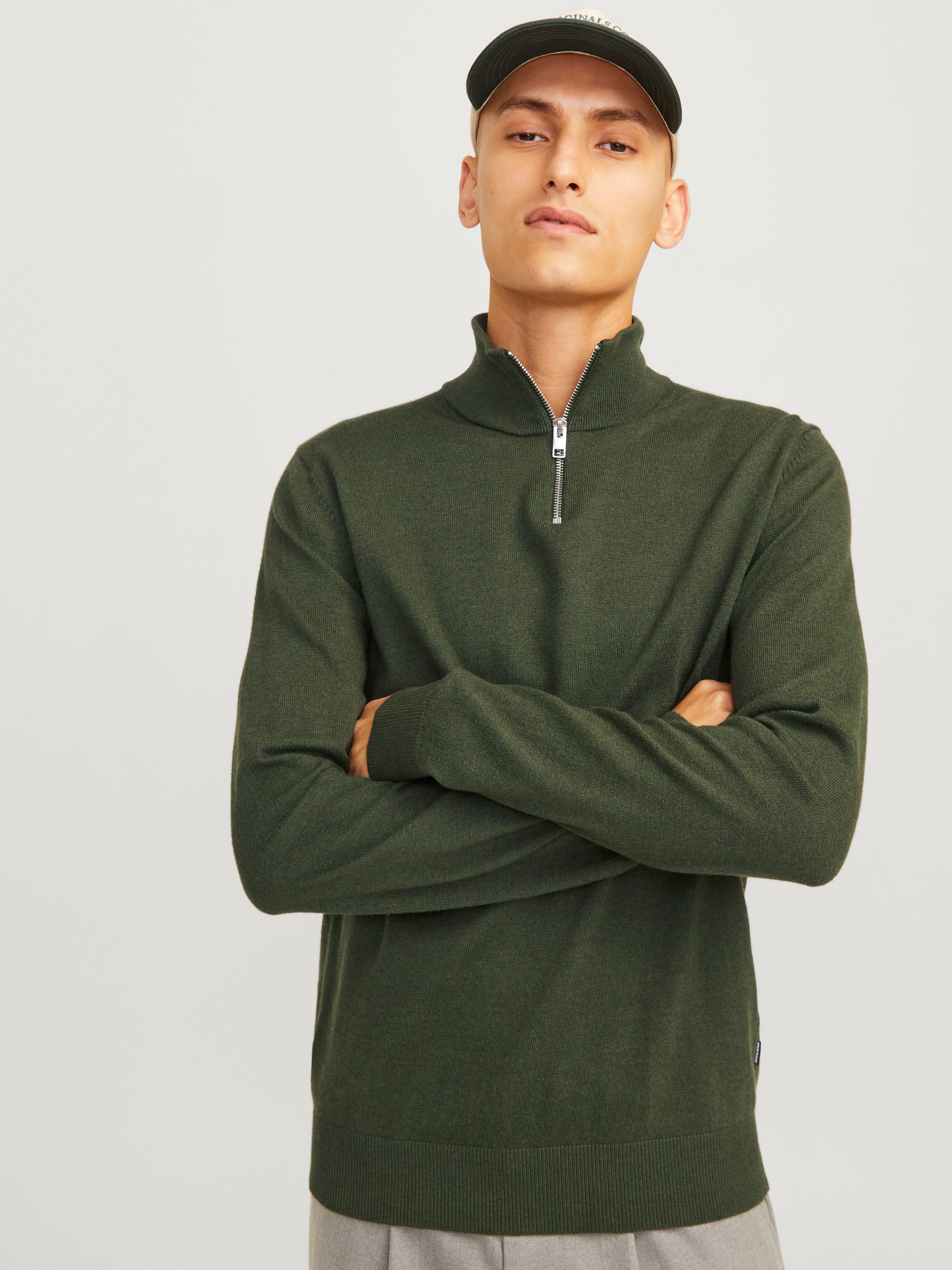Jack & Jones Schipperstrui JJEEMIL KNIT HALF ZIP NOOS