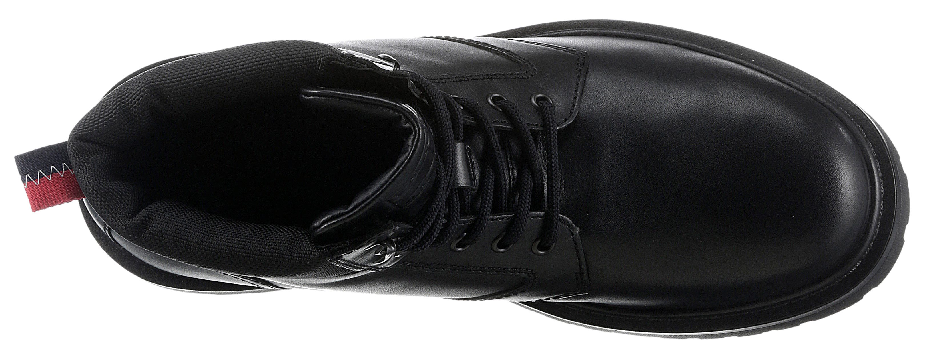 TOMMY JEANS Veterschoenen TJM LACE UP BOOT hakken, veterschoenen met gewatteerde schaprand