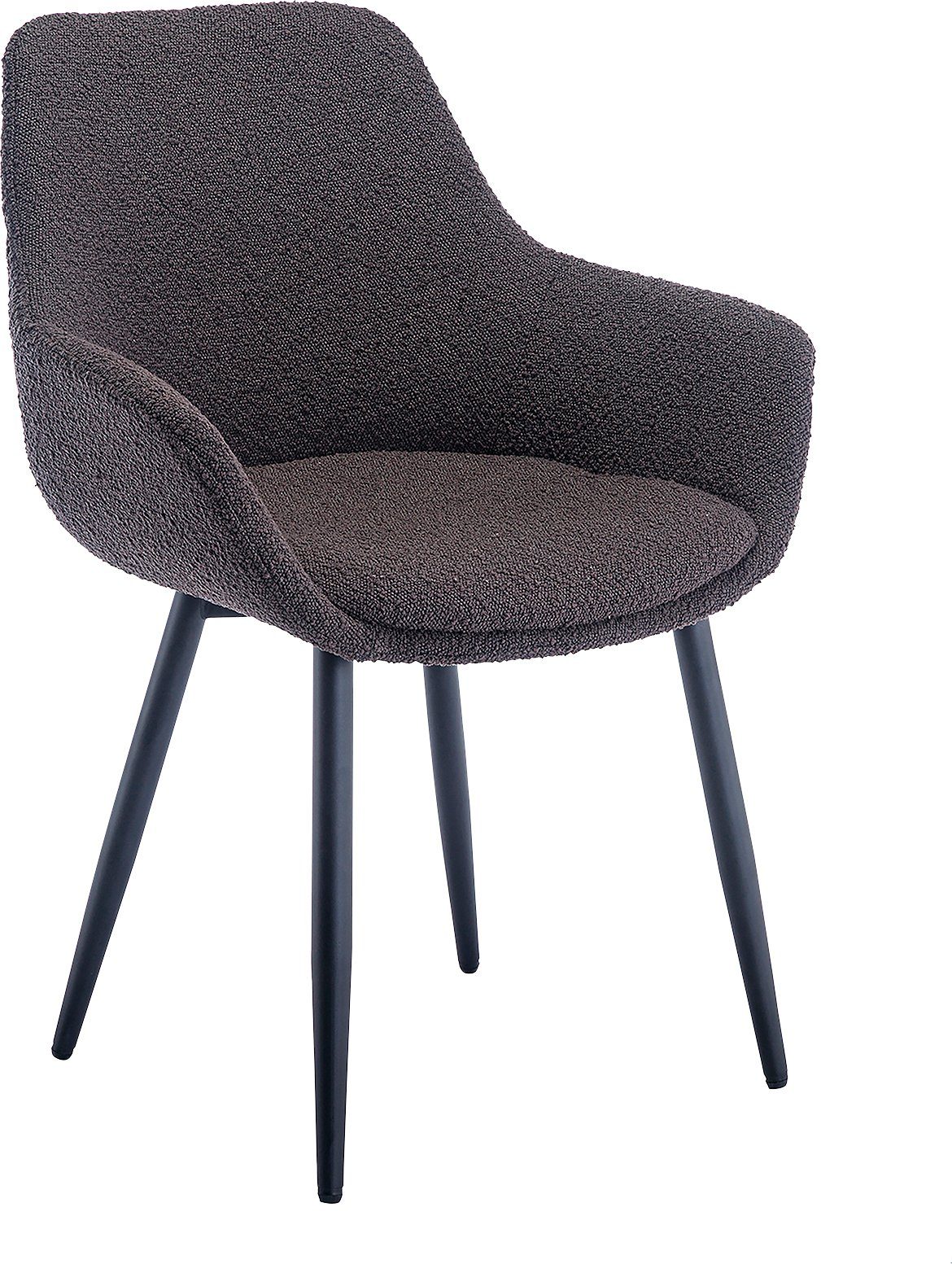 SalesFever Stoel met armleuningen moderne bouclébekleding (set, 2 stuks)