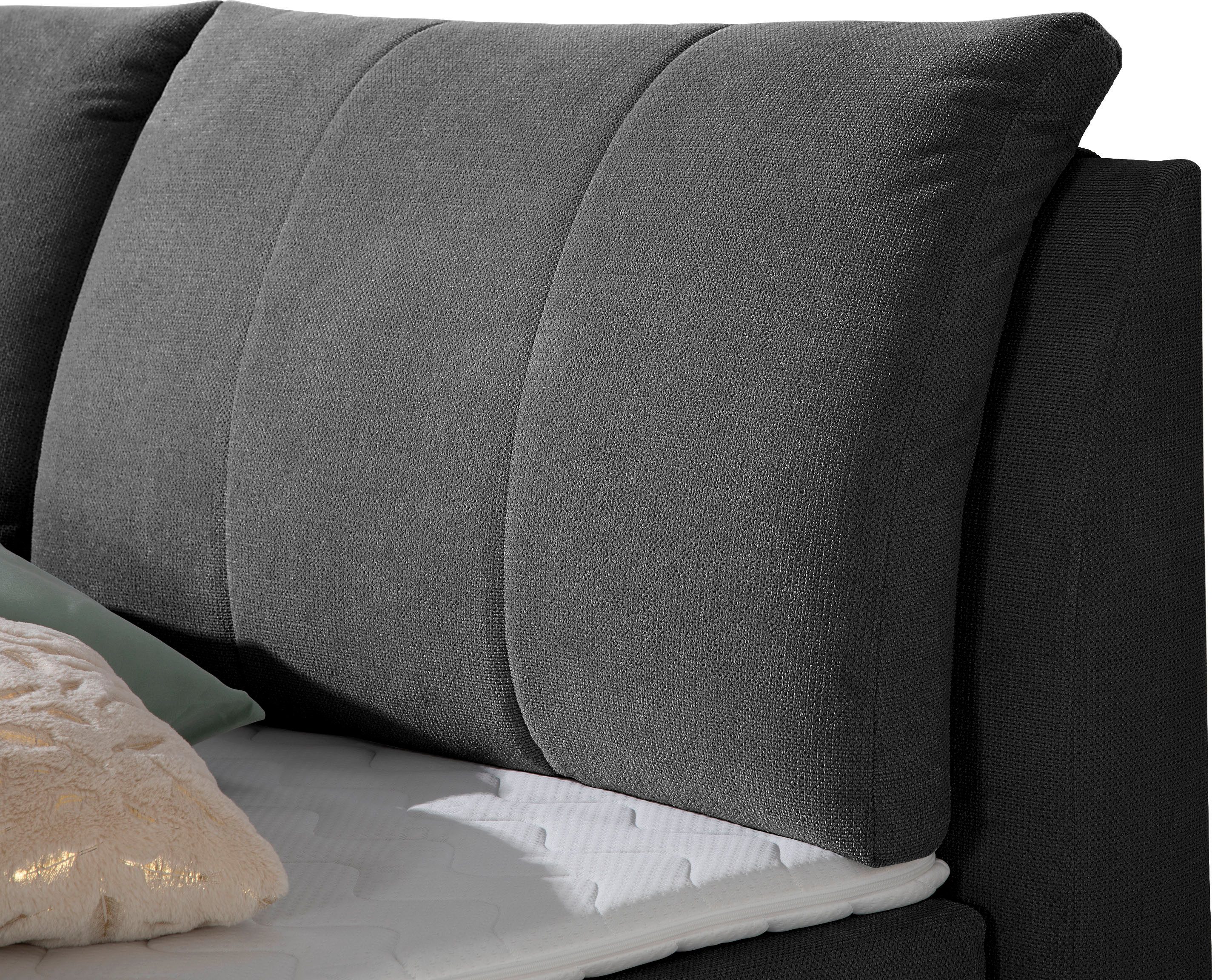Home affaire Boxspring Breitenthal afneembare rugkussens met klittenband