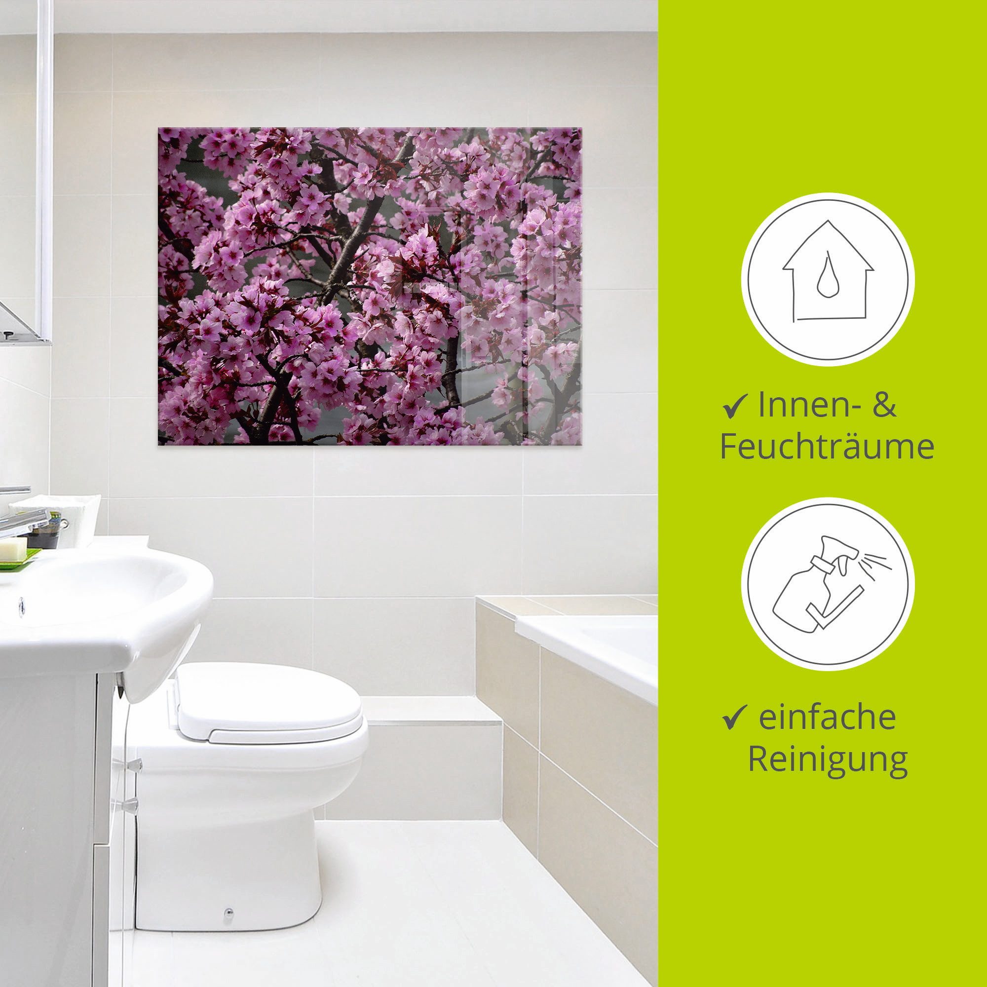 Artland Print op glas Japanse sierkersen bloem