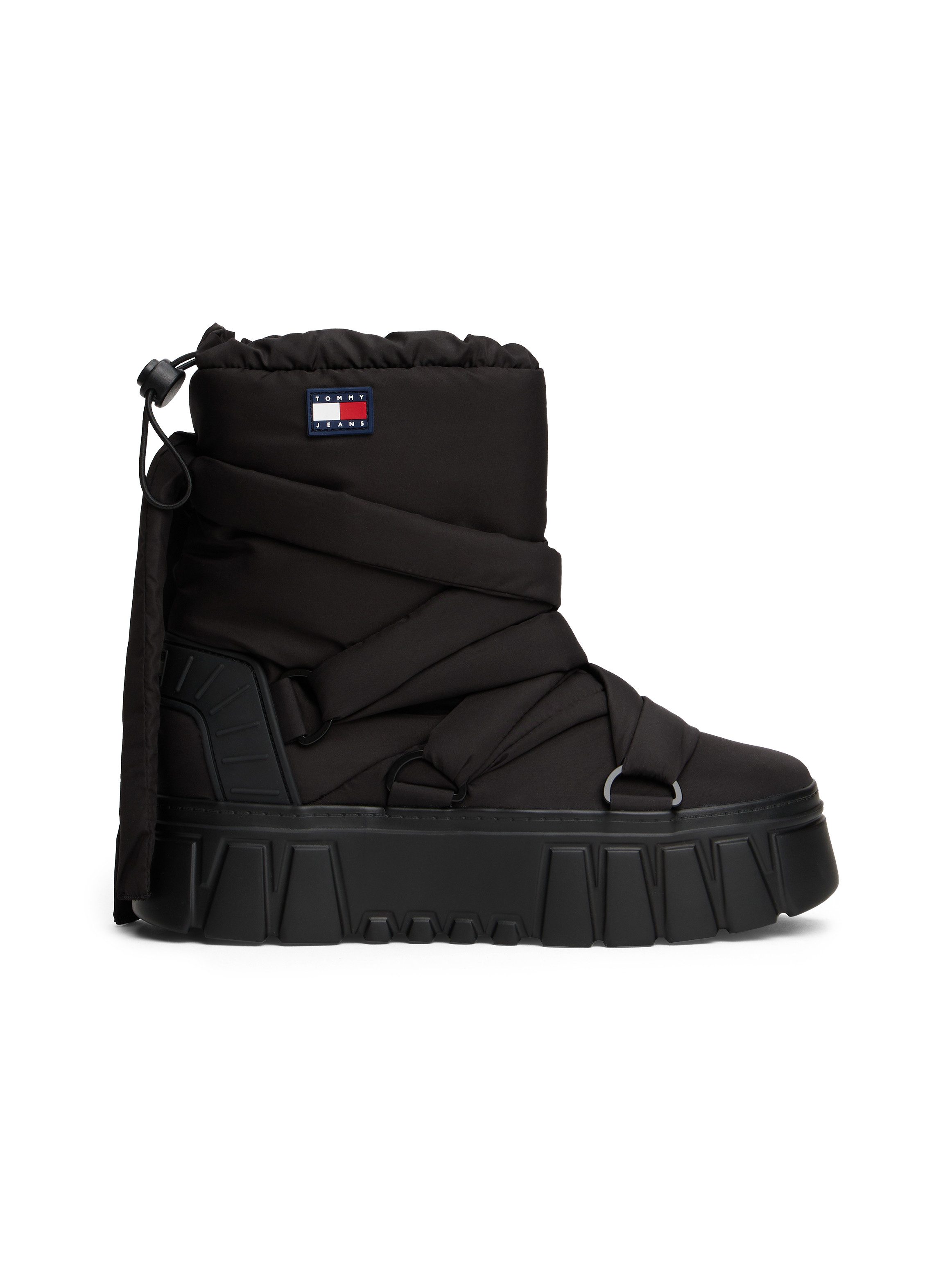 TOMMY JEANS Snowboots TJW CHUNKY SNOW BOOT NYLON , plateau, winterboots, sneeuwschoen met snelsluiting