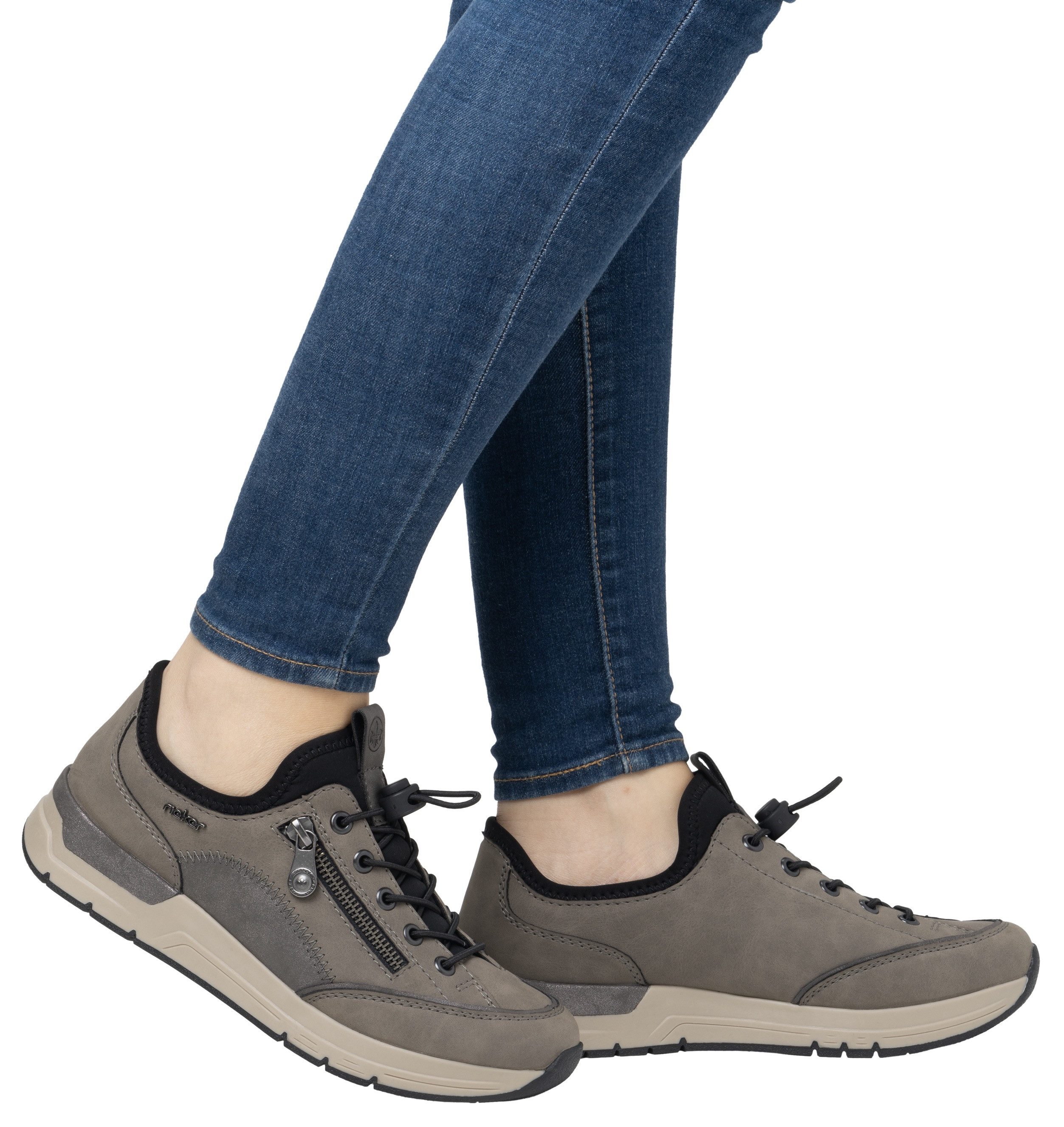 Rieker Slip-on sneakers , instapschoen, vrijetijdsschoen, lage schoen met snelle sluiting