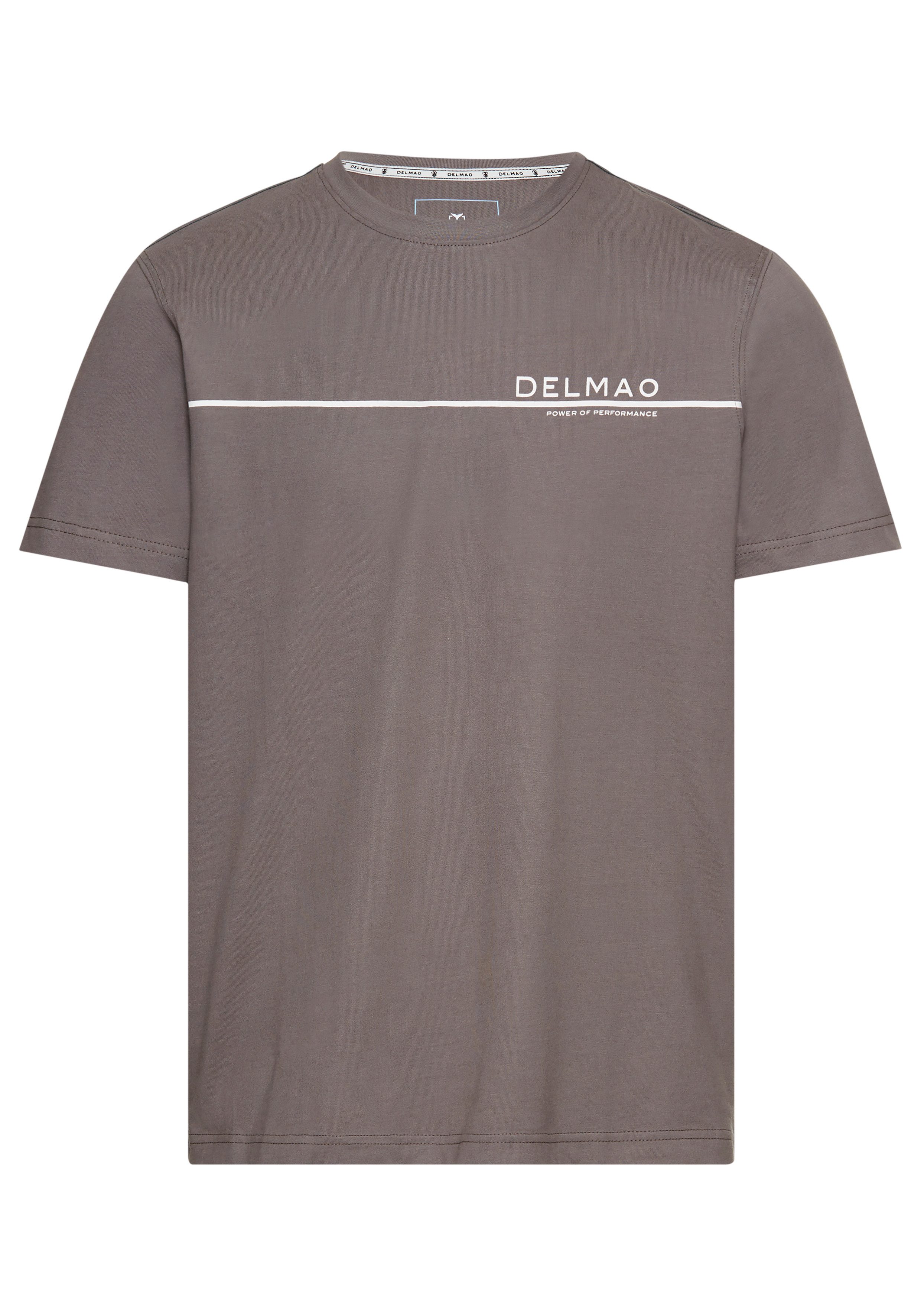 DELMAO T-shirt Korte mouw, met coole print, ronde halslijn, van 100% katoen