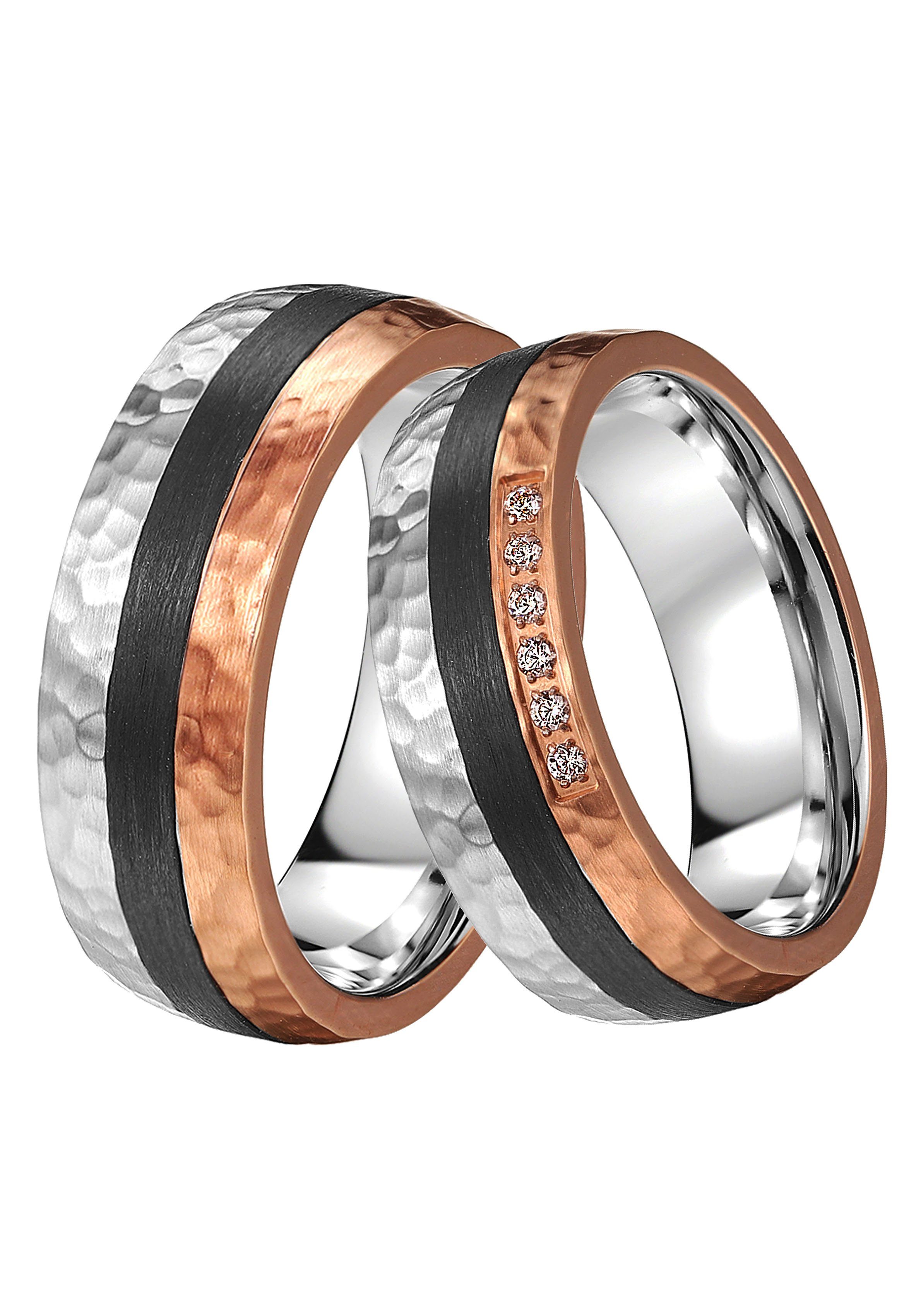DOOSTI Trouwring Sieraden cadeau roestvrijstalen trouwring partnerring LIEBE unisex ringen maat 66 zwart