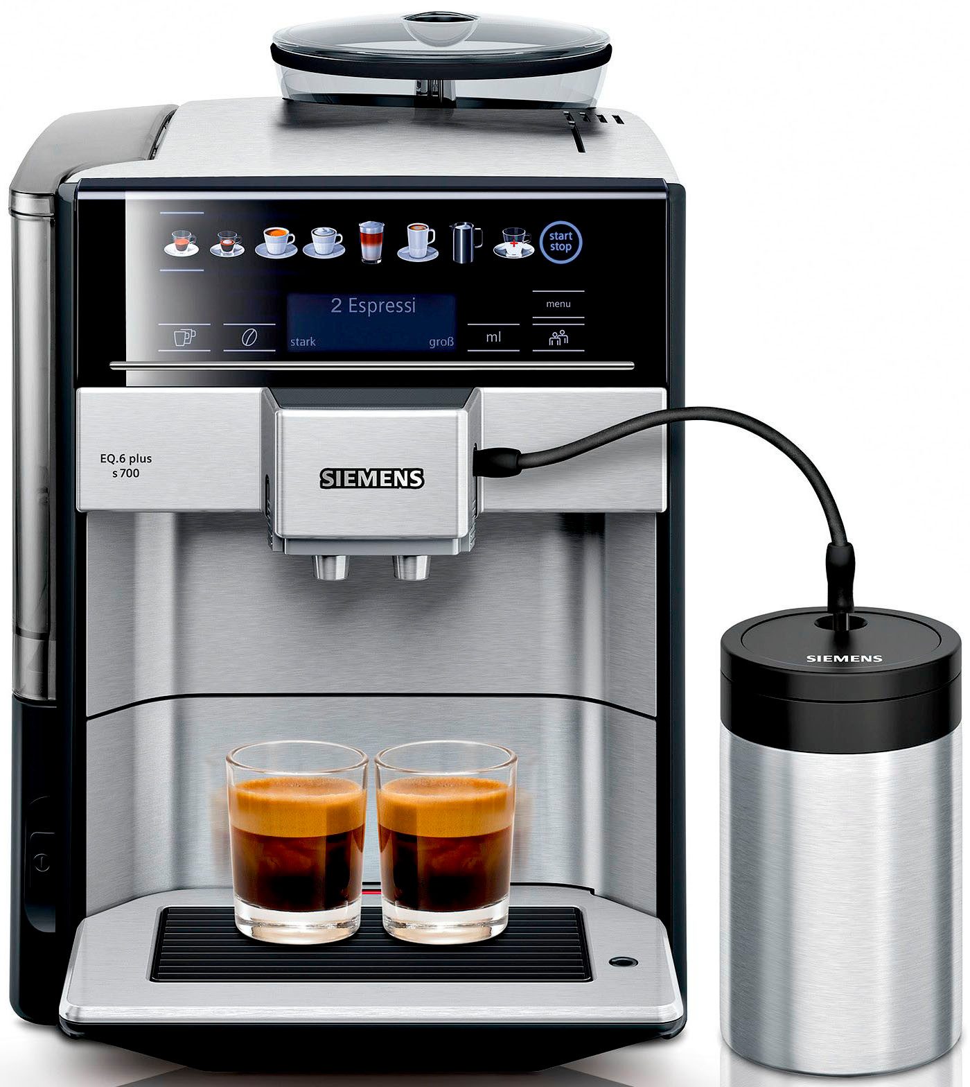 SIEMENS Volautomatisch koffiezetapparaat EQ6 plus s700 TE657M03DE, veel koffiespecialiteiten, dubbelkopfunctie