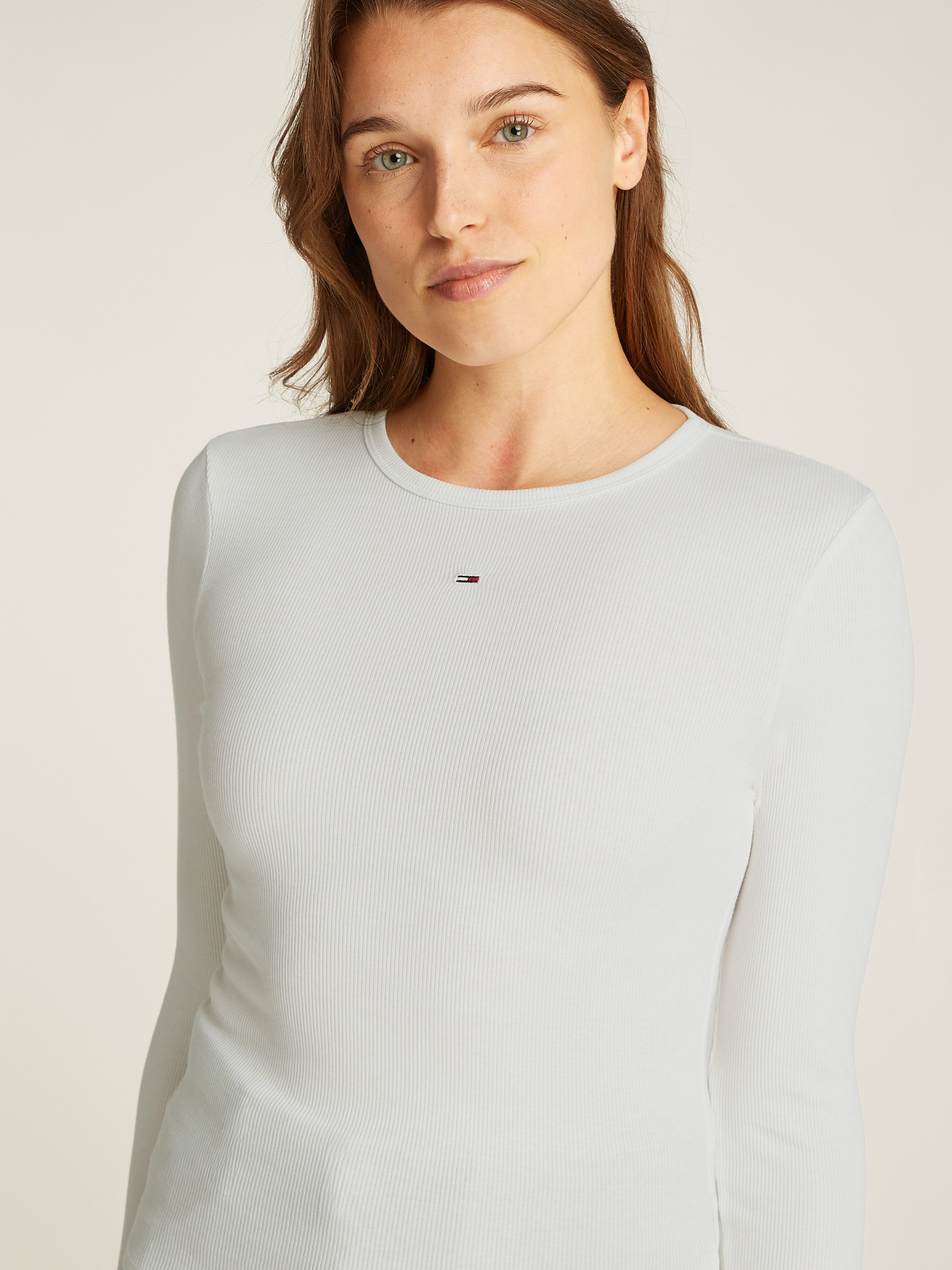 TOMMY JEANS Shirt met lange mouwen TJW SLIM ESSENTIAL RIB LS