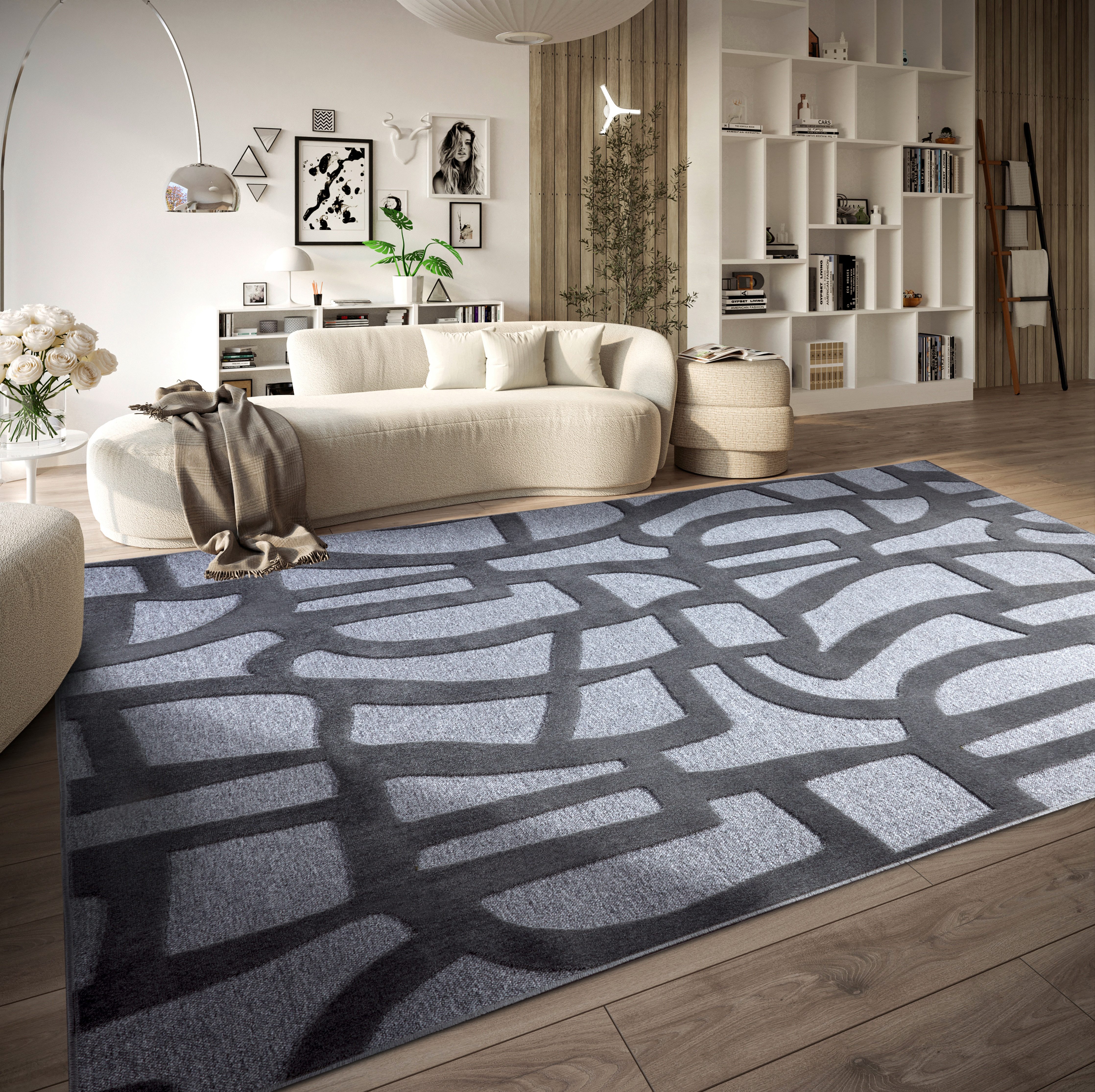 Villeroy & Boch Vloerkleed Therese Duurzaam, woonkamer, slaapkamer, modern, hoog-laag effect, gang