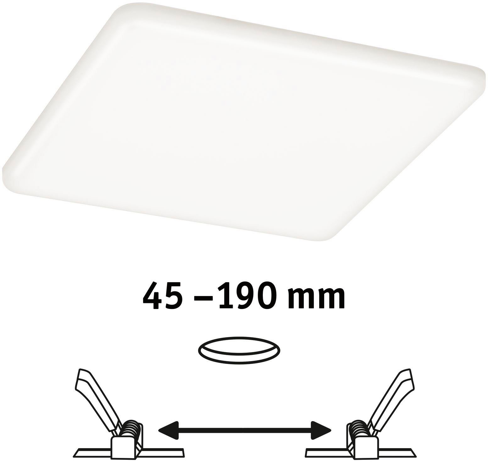 Paulmann Ledinbouwlamp LED Inbouwpaneel Veluna VariFit IP44 vierkant 185x185mm 17,5W 4.000K Satin (1 stuk)