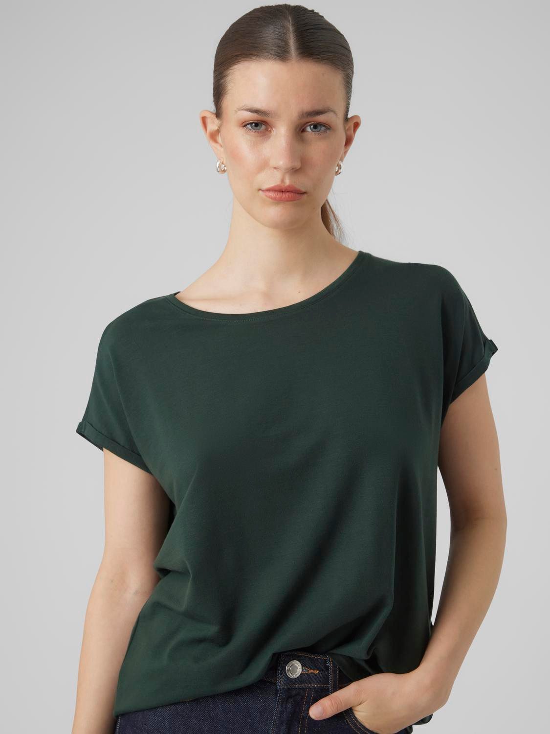 Vero Moda Shirt met ronde hals VMAVA PLAIN SS TOP GAJRS NOOS