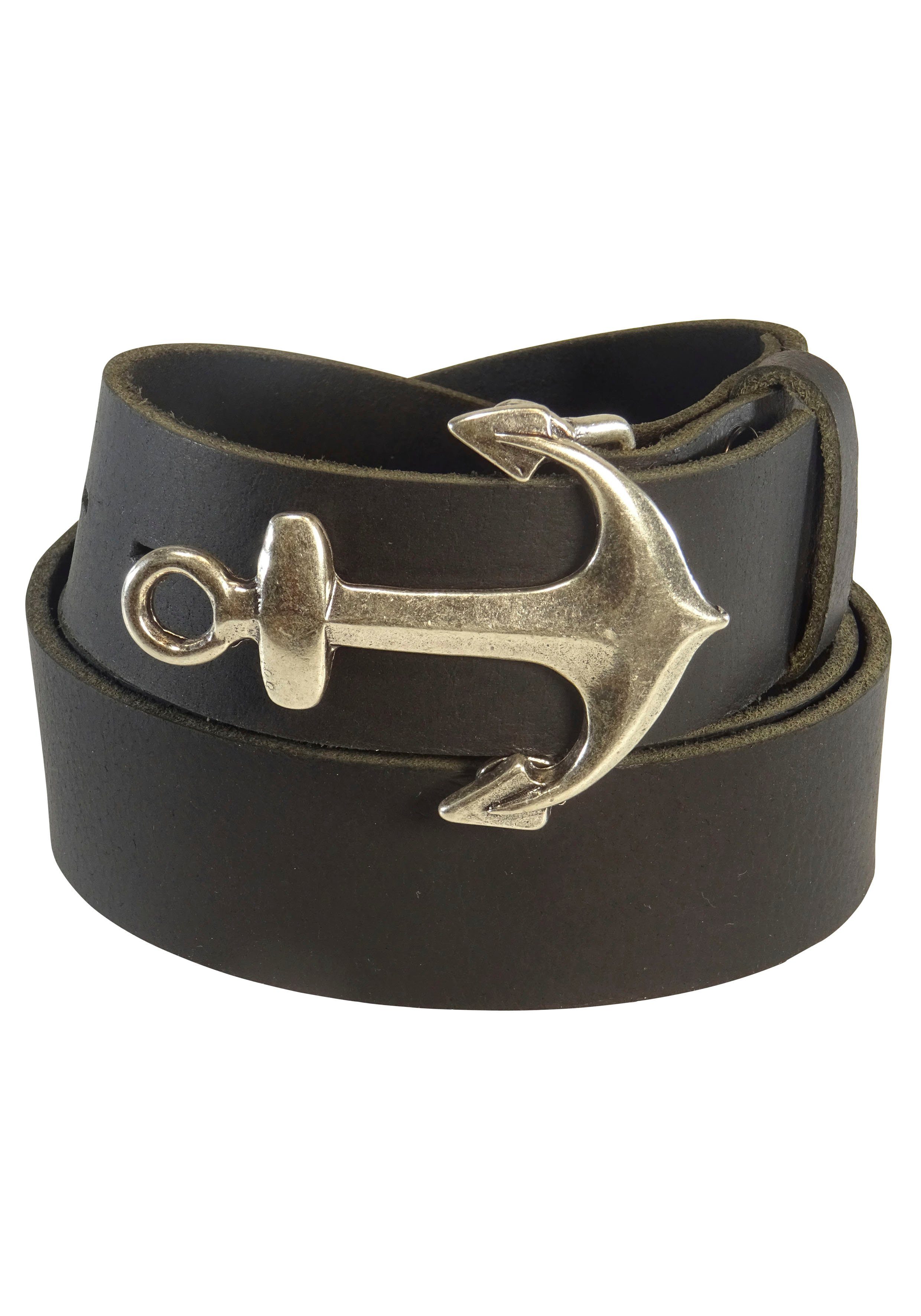 RETTUNGSRING by showroom 019° Leren riem met verwisselbare sluiting "anker so19°", 4cm