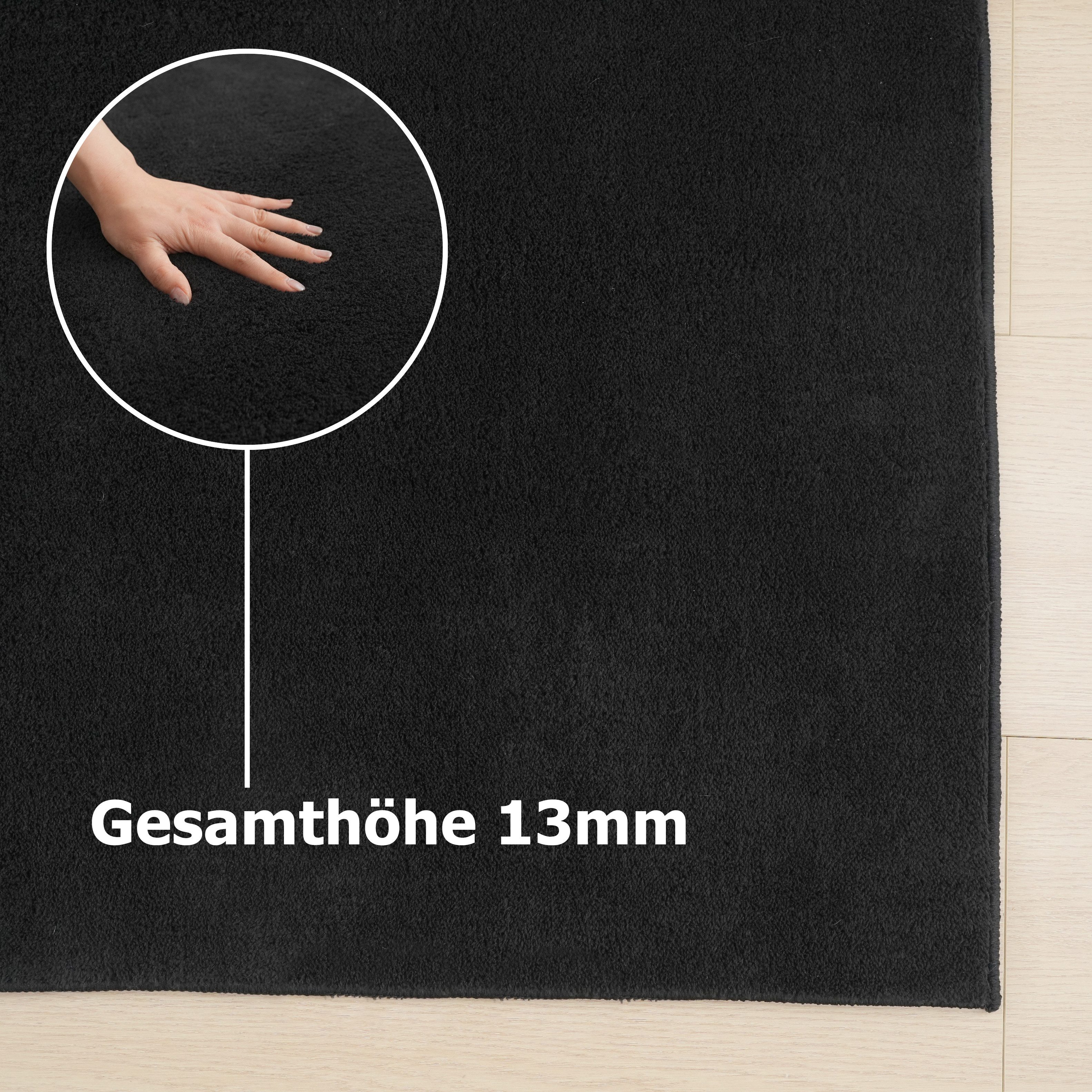 my home Vloerkleed Cali light, weich, modern, waschbar Effen kleuren, knuffelig en zacht, wasbaar, woonkamer, slaapkamer