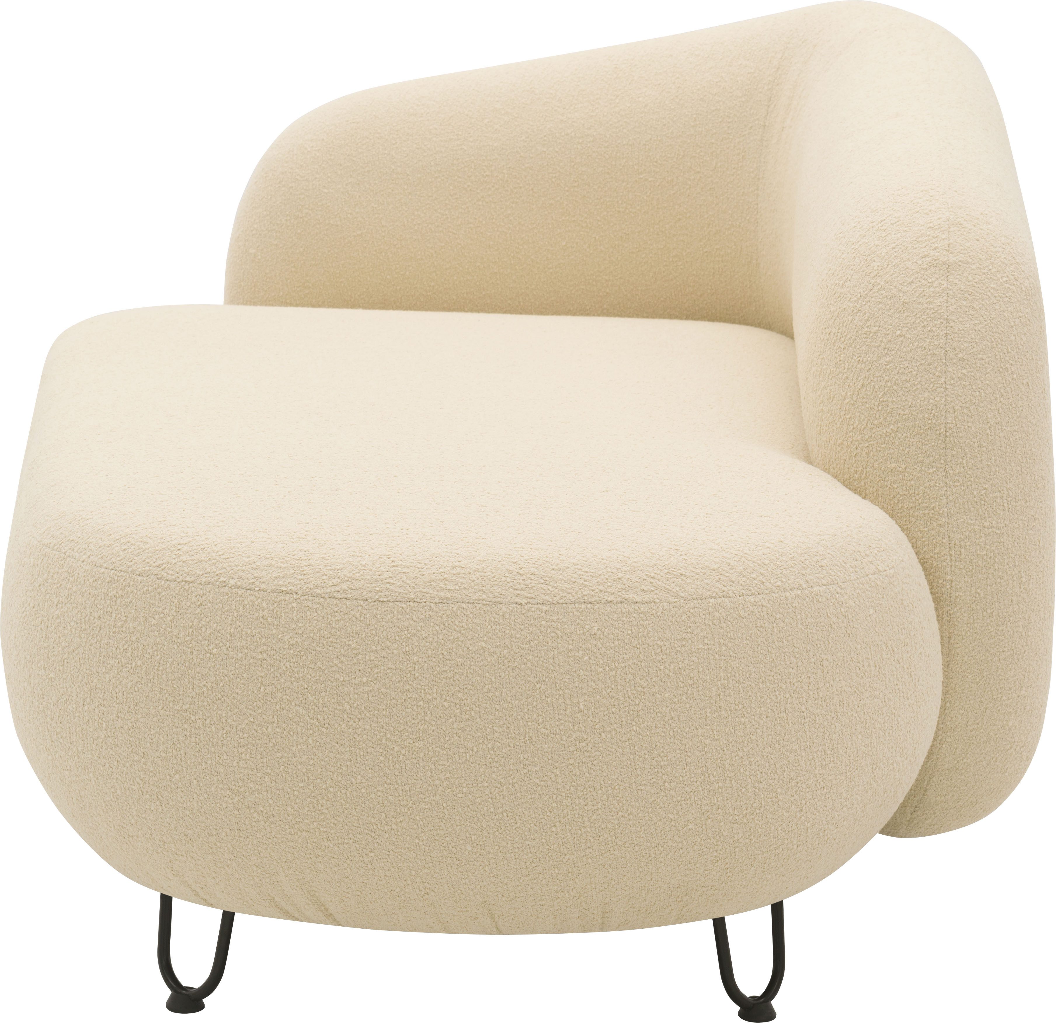 DOMO collection Récamier Poika, ook als fauteuil en poef bestelbaar, bekleding van faux fur