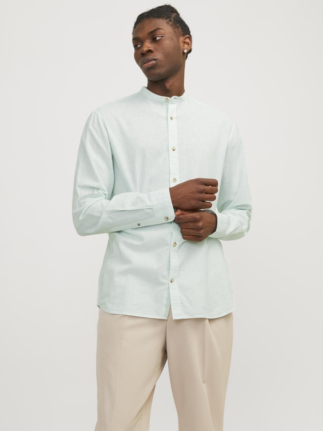 Jack & Jones Overhemd met lange mouwen JJESUMMER BAND LINEN BLEND SHIRT LS SN