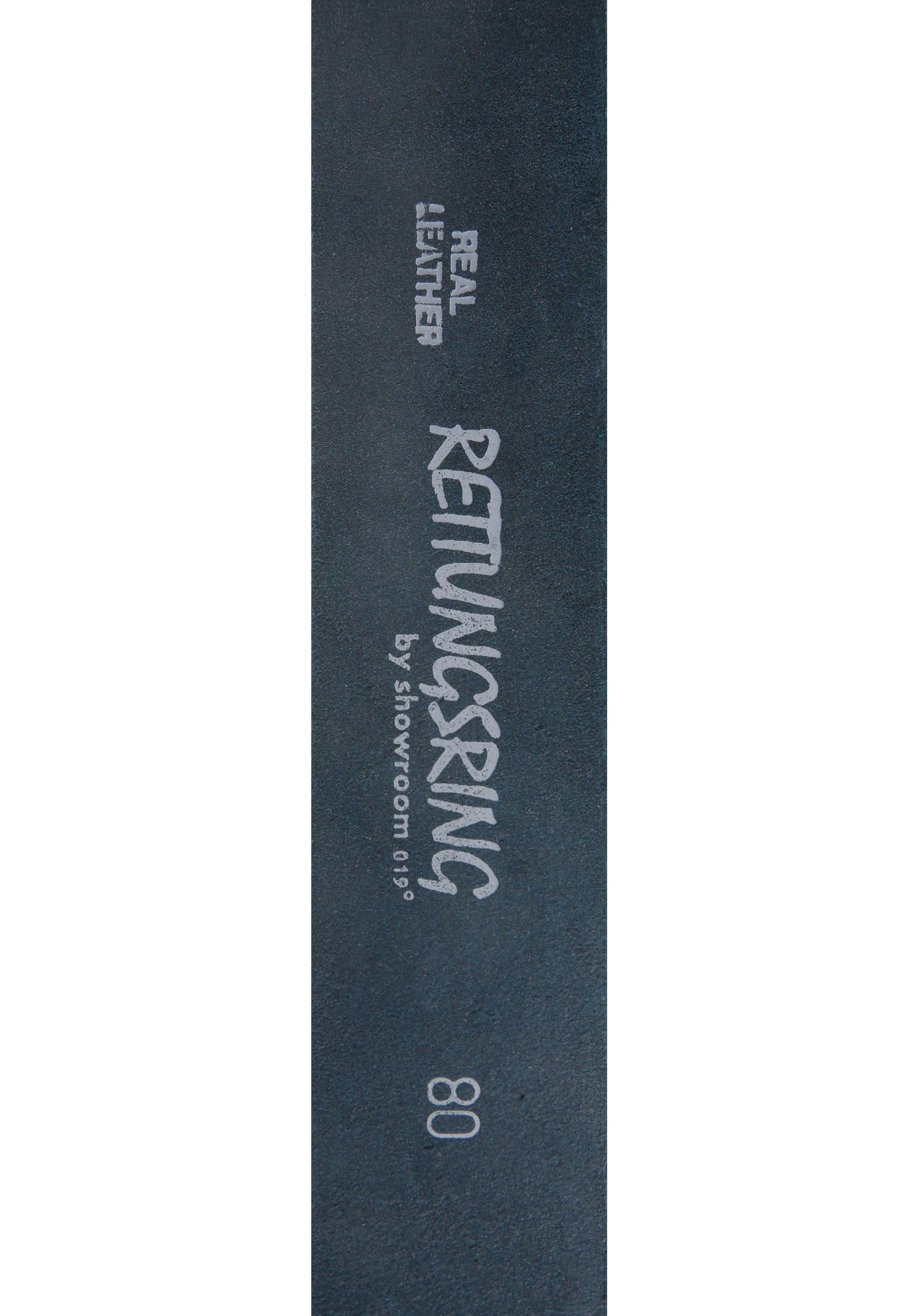 RETTUNGSRING by showroom 019° Leren riem met verwisselbare sluiting "oester schelp zwart"
