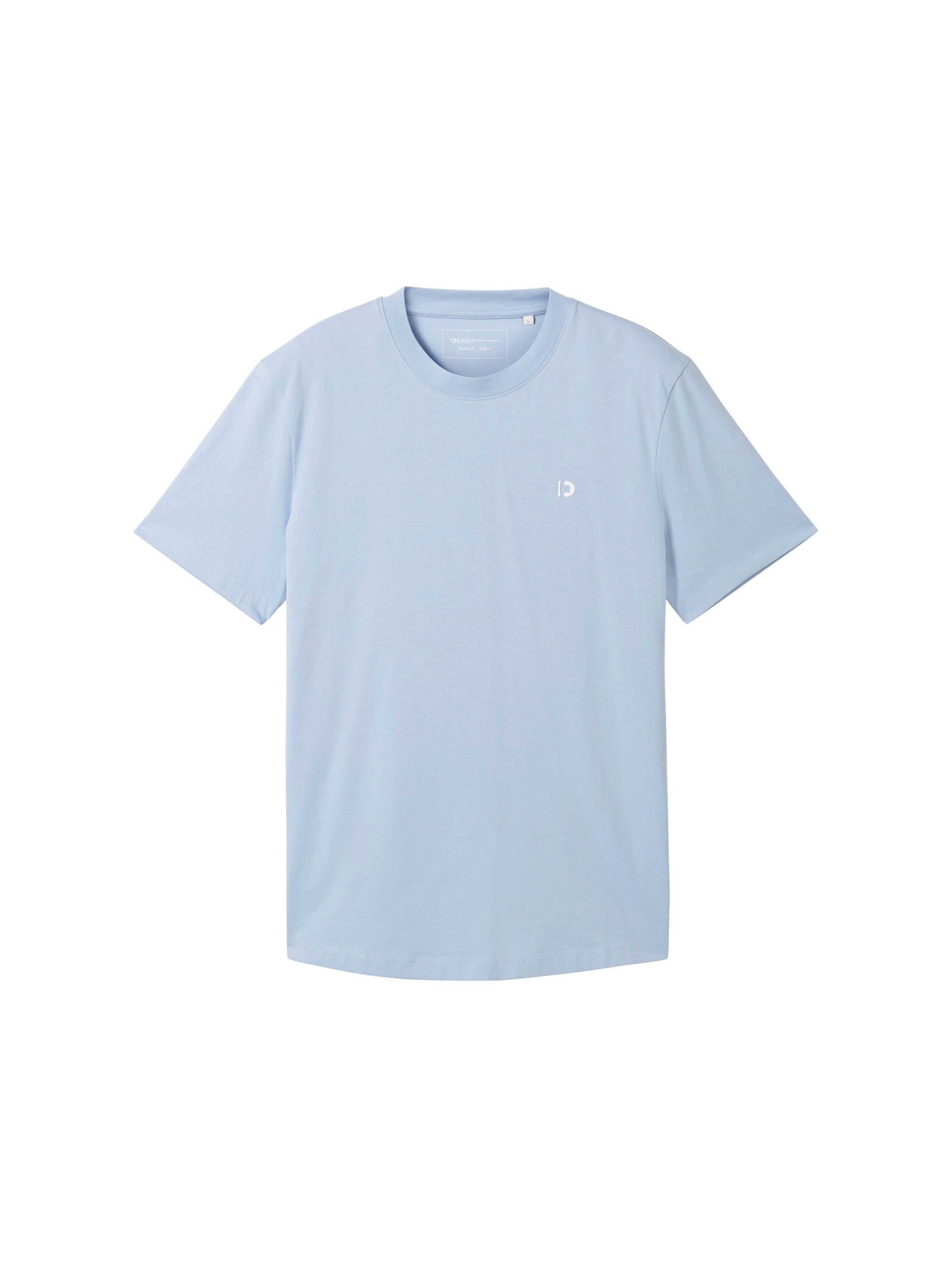 Tom Tailor Denim T-shirt Crewneck met kleine logoprint