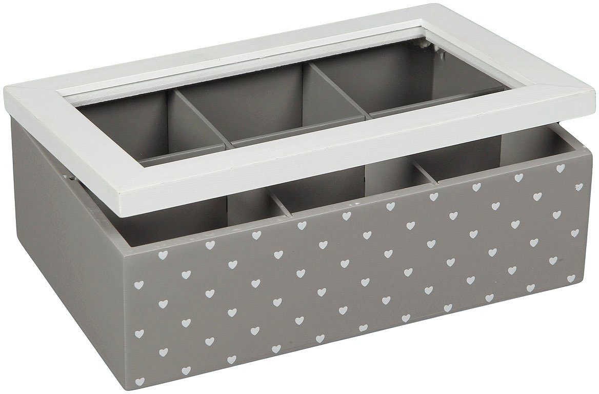 Ambiente Haus Opbergbox Theedoosje - grijs 23 cm (1 stuk)