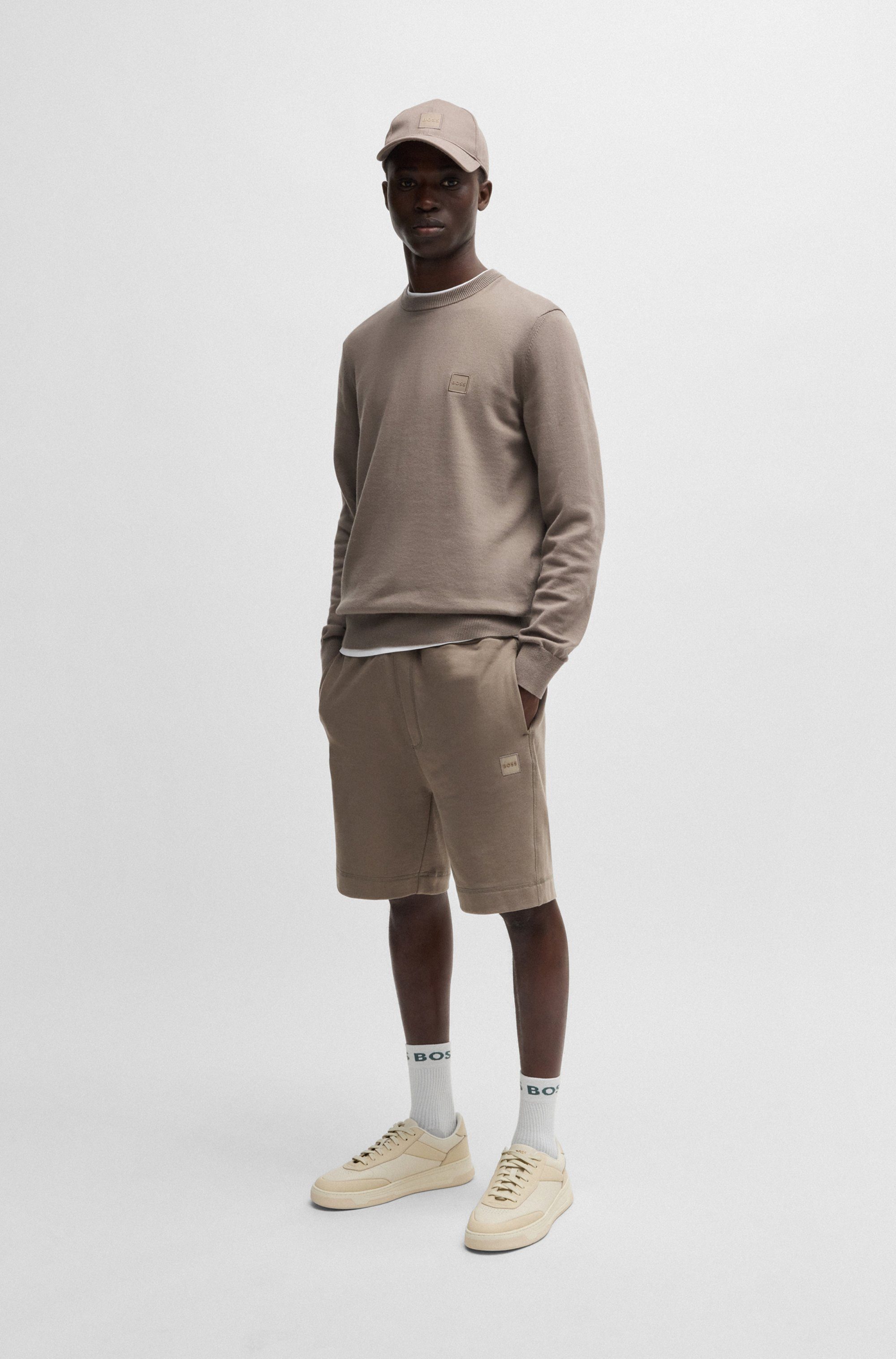 Boss Orange Sweatshort Sewalk met boss-merklabel
