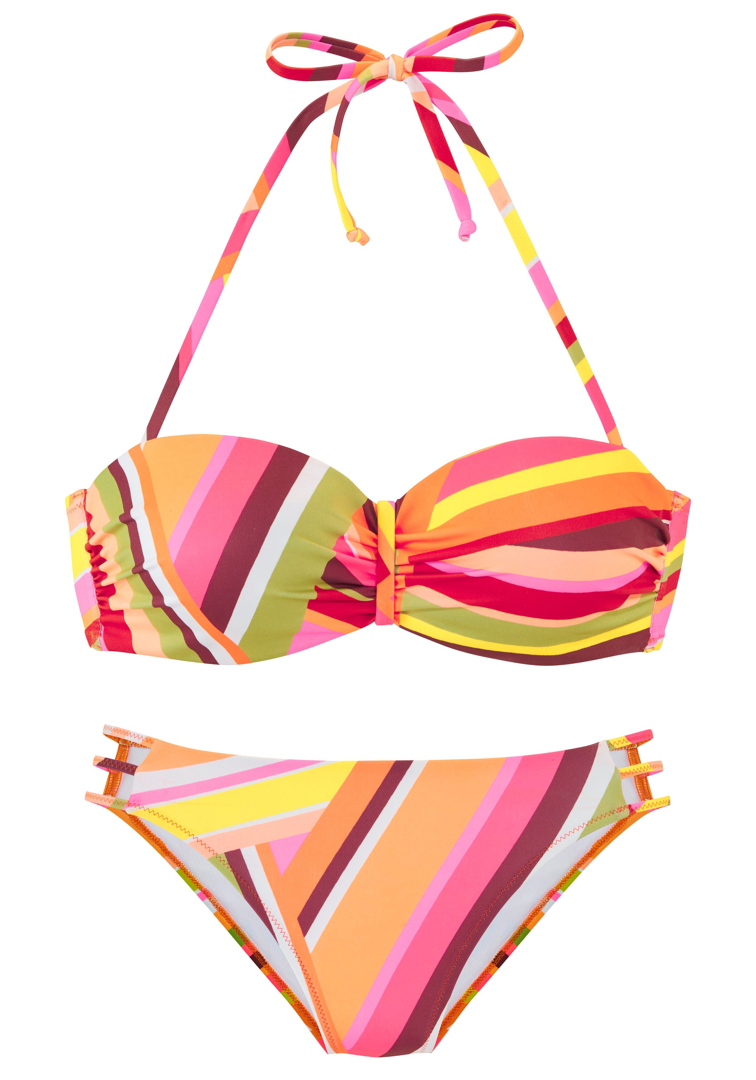 Bruno Banani Beugelbikini in bandeaumodel met grafische print
