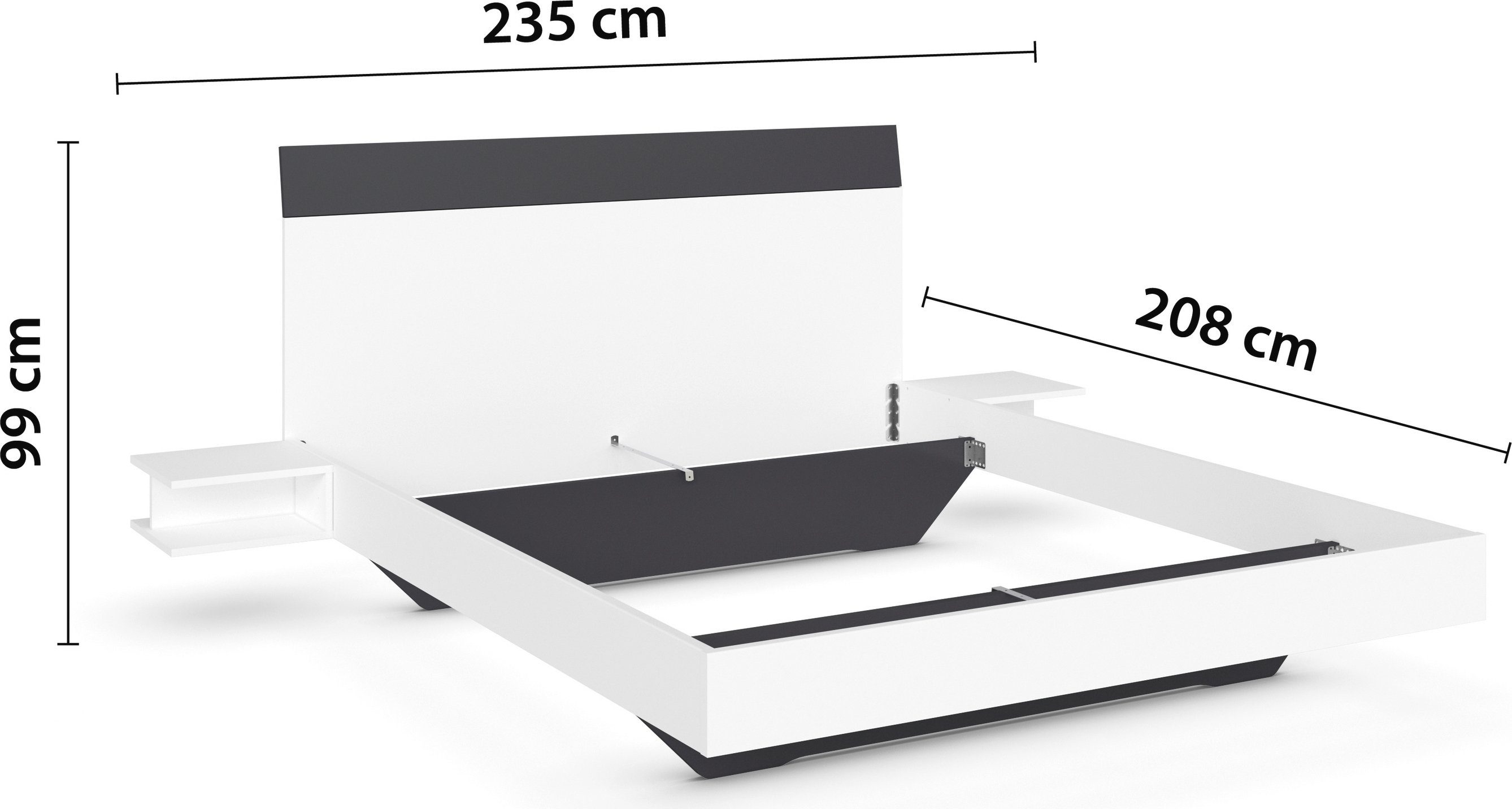 rauch Slaapkamerserie Monza met draaideurkast breedte 226 cm, bedcombinatie in 2 breedtematen