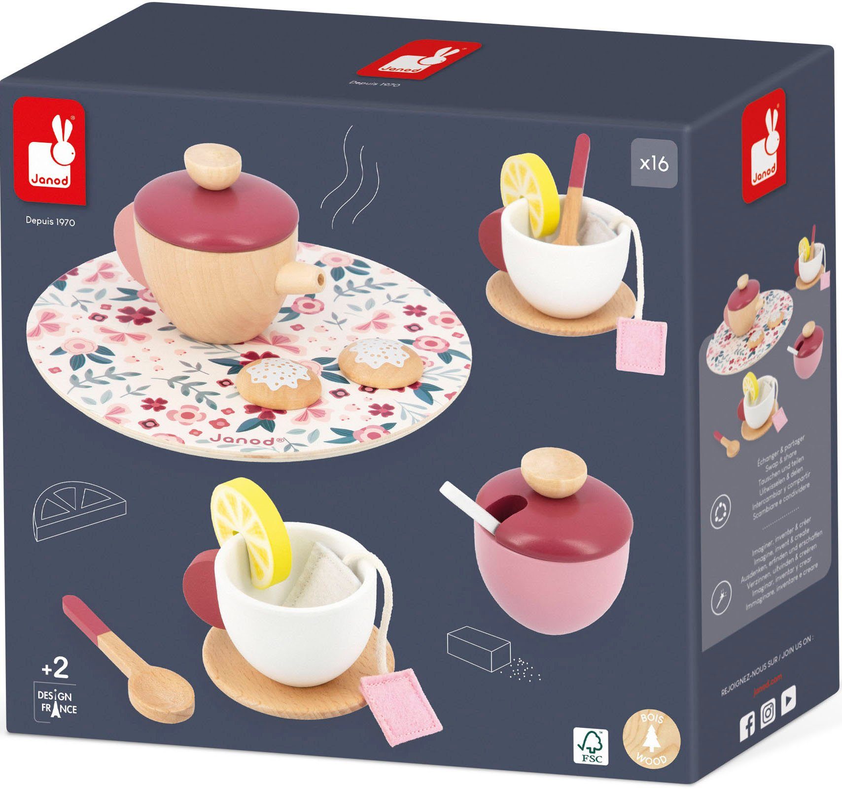 Janod Speelservies Theeservies - twist FSC®- beschermt bos - wereldwijd