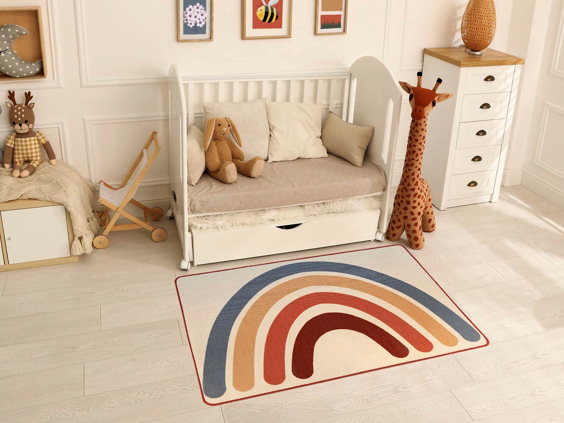 Primaflor-Ideen in Textil Kindervloerkleed Rainbow Korte pool, motief regenboog, kinderkamer