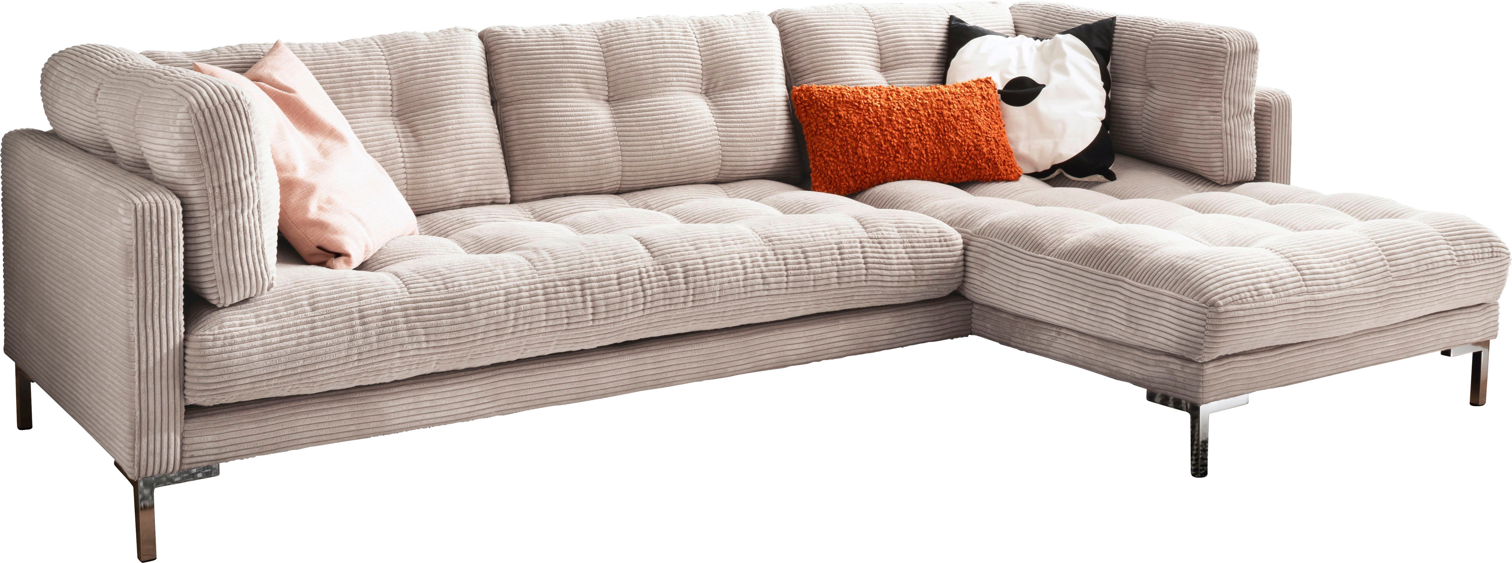 Trends by HG Hoekbank Landau L-vorm in cordstof met metalen voet