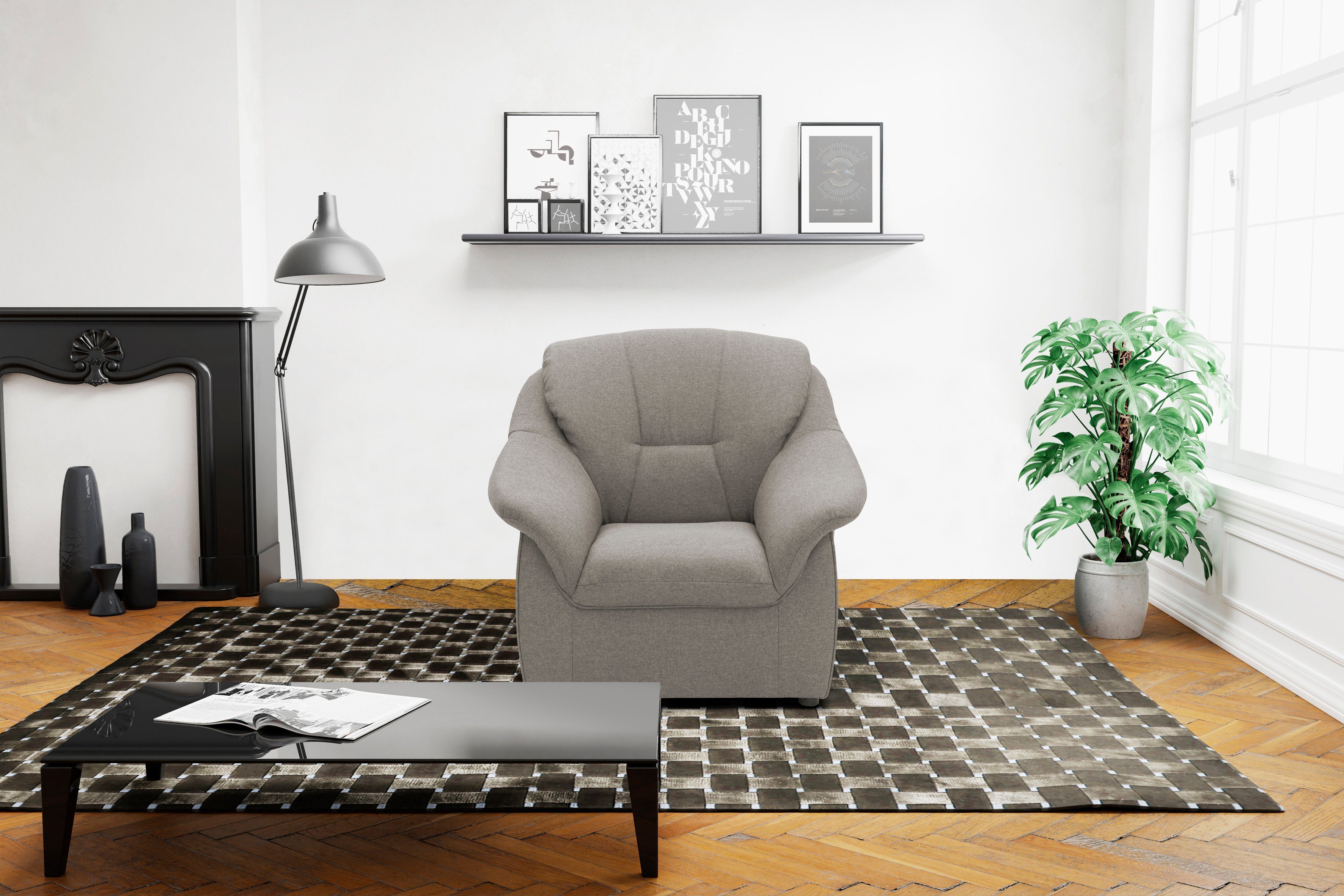 DOMO collection Fauteuil Faenza voor kleine ruimtes, tijdloos en elegant, compacte afmetingen