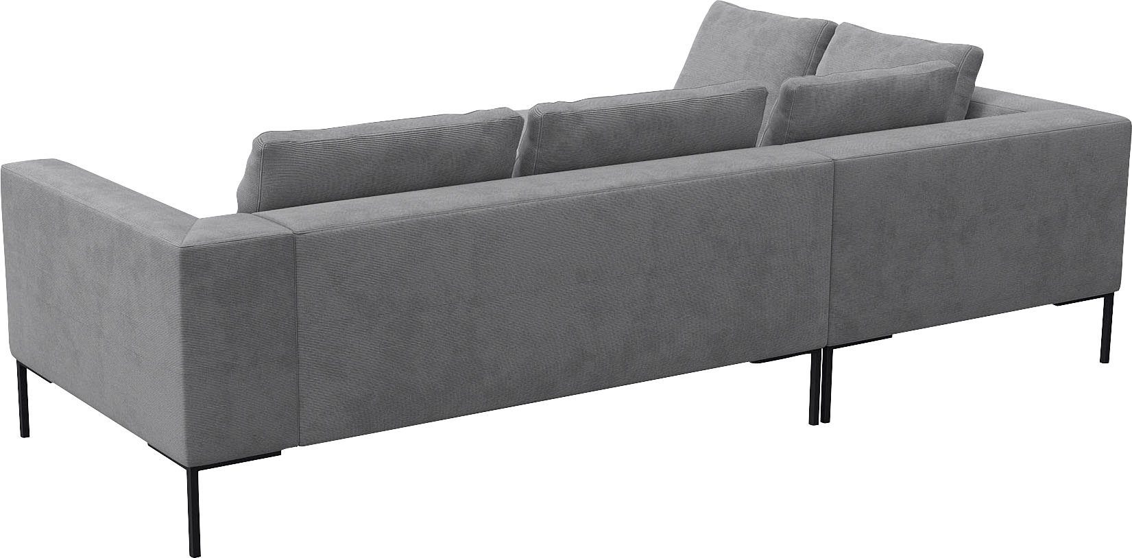 FLEXLUX Hoekbank Loano, supercomfortabel zitcomfort door koudschuim in de zitting moderne bank, vrij in de ruimte te plaatsen, losse kussens, l-vorm