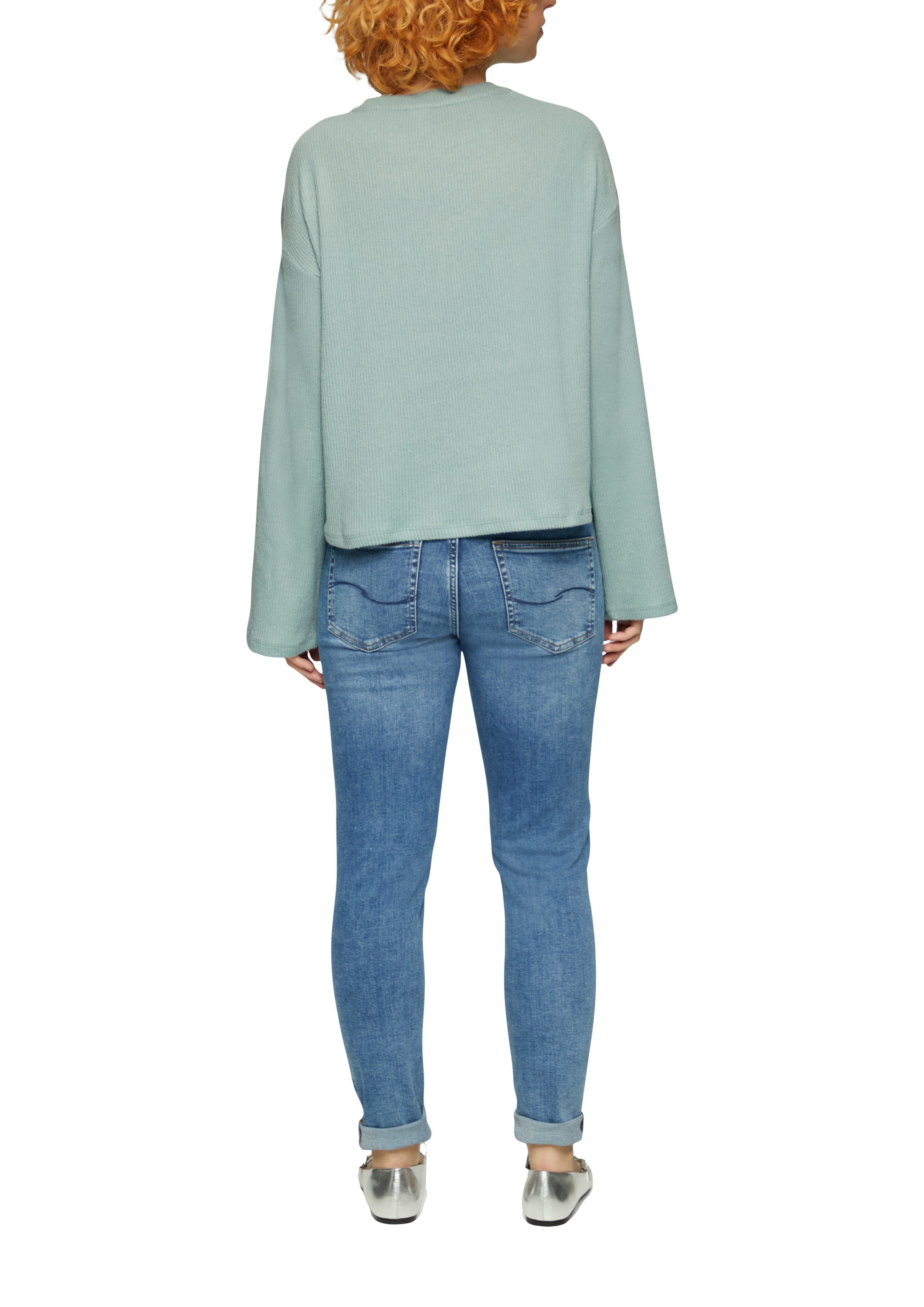 Q S designed by Shirt met lange mouwen met een ronde hals