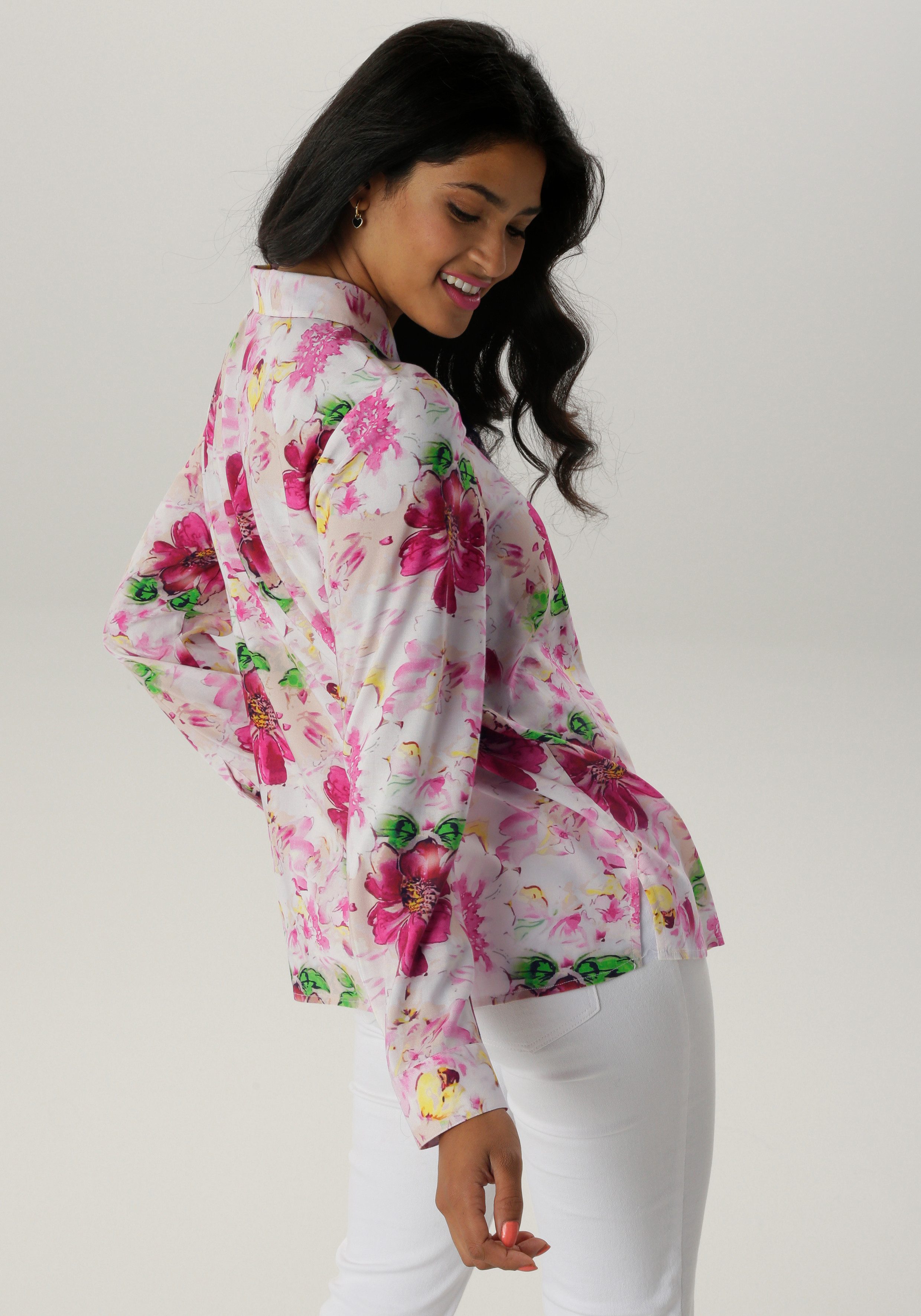 Aniston SELECTED Overhemdblouse met kleurharmonische bloemenprint - nieuwe collectie