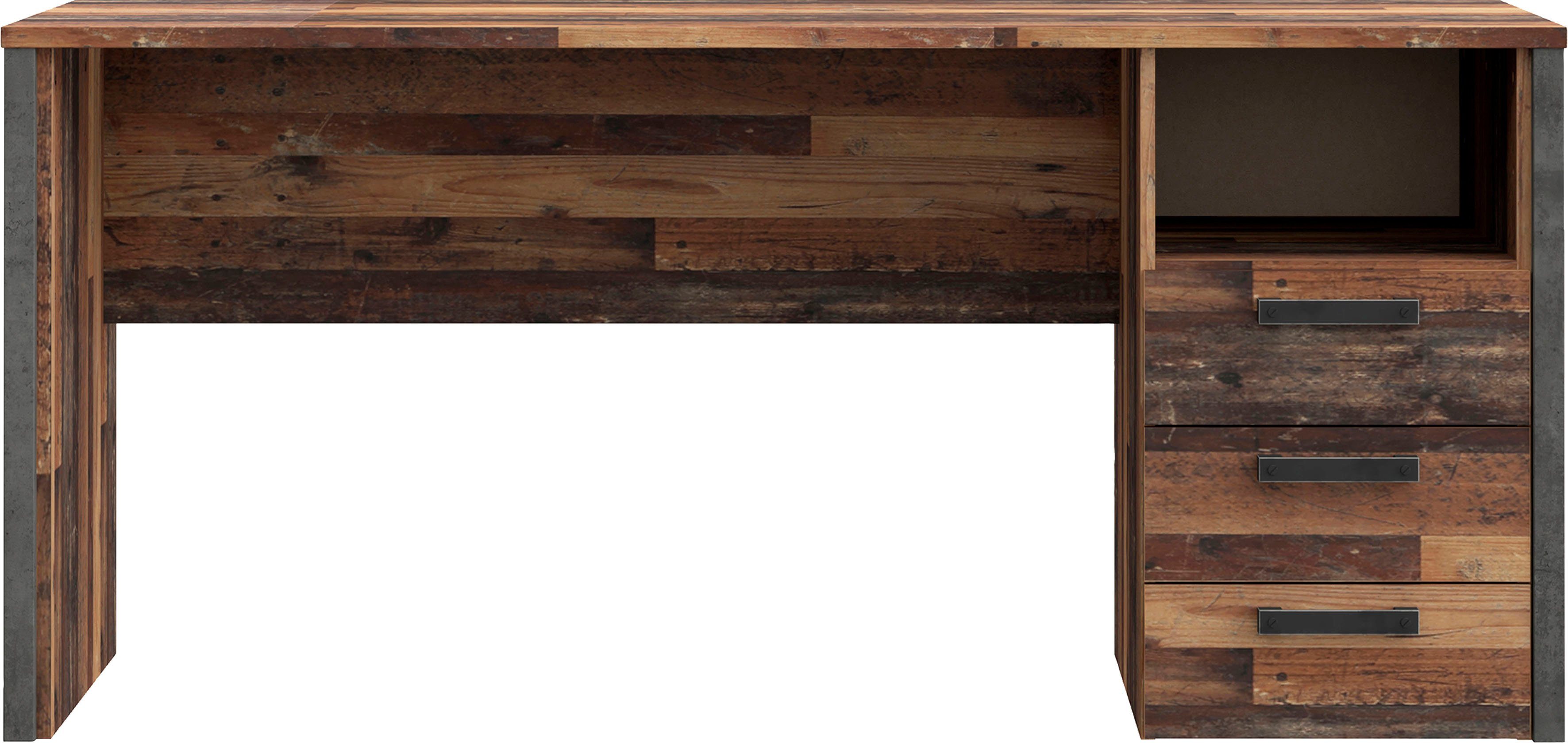 FORTE Bureau Clif Computertafel met lades, industriële stijl, breedte 160 cm