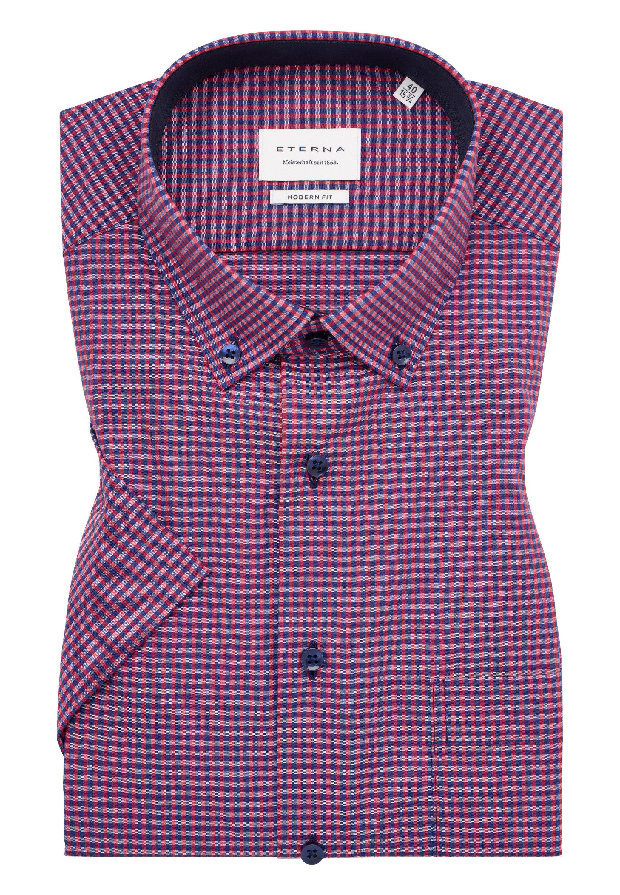 Eterna Overhemd met korte mouwen MODERN FIT NON IRON (strijkvrij)