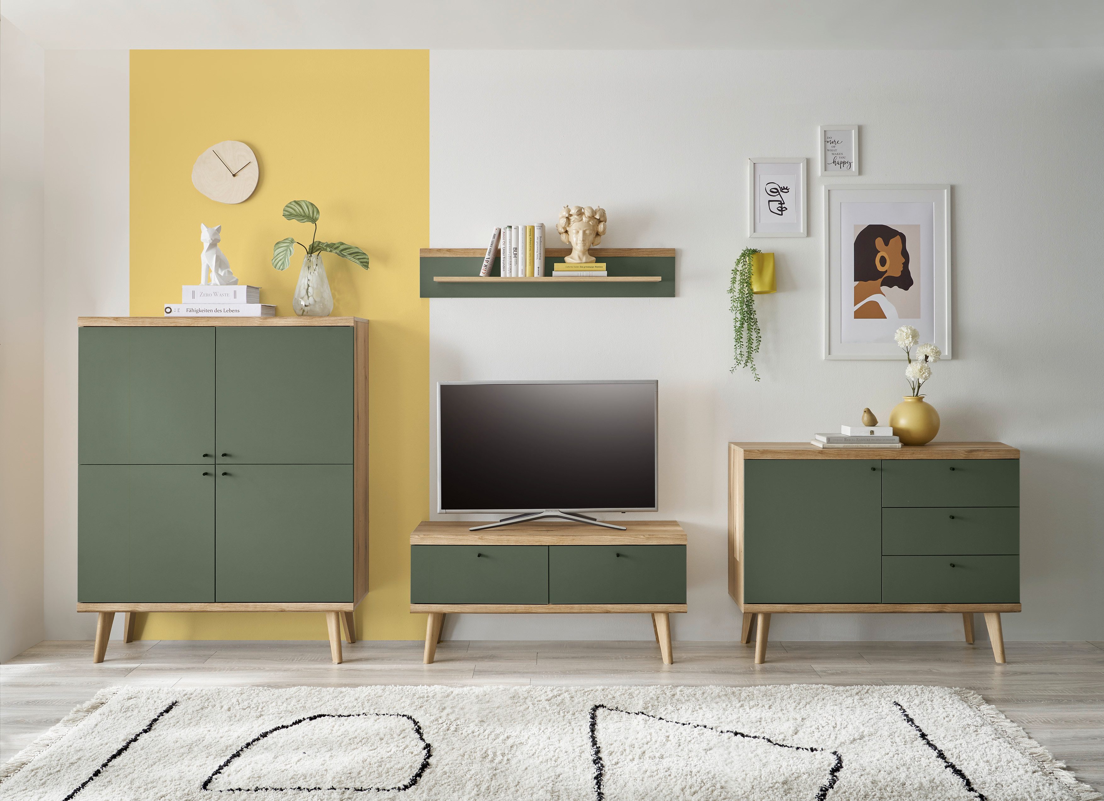 INOSIGN Dressoir MAVAS in moderne trendkleur, handgrepen van metaal (zwart), breedte 107 cm